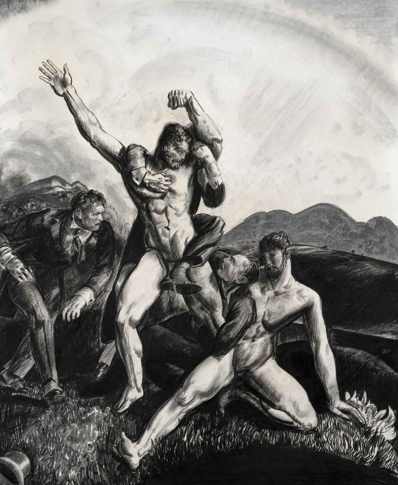 Dramatic Struggle Figure Study Wall Art