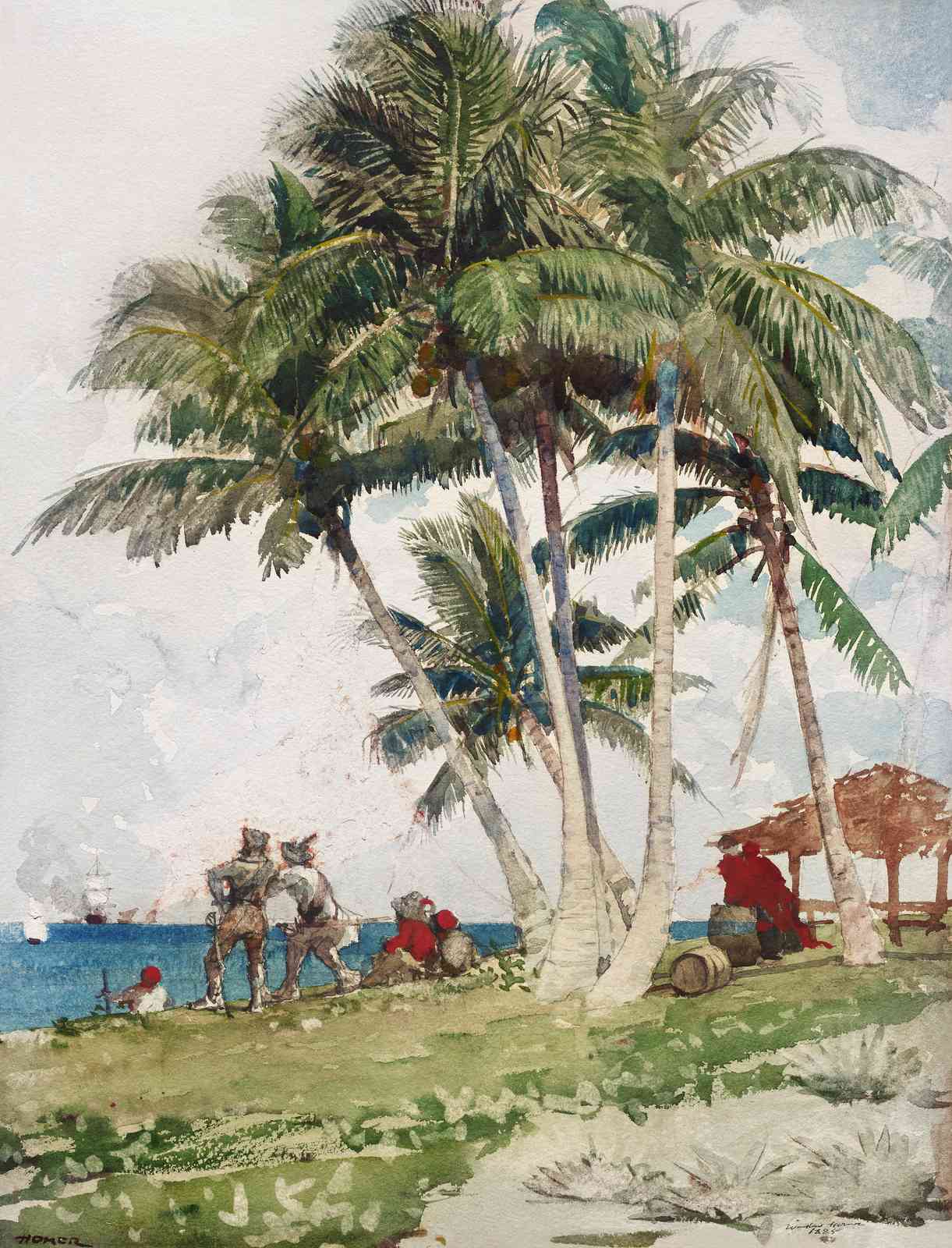 Tropical Palm Paradise Watercolor Wall Art