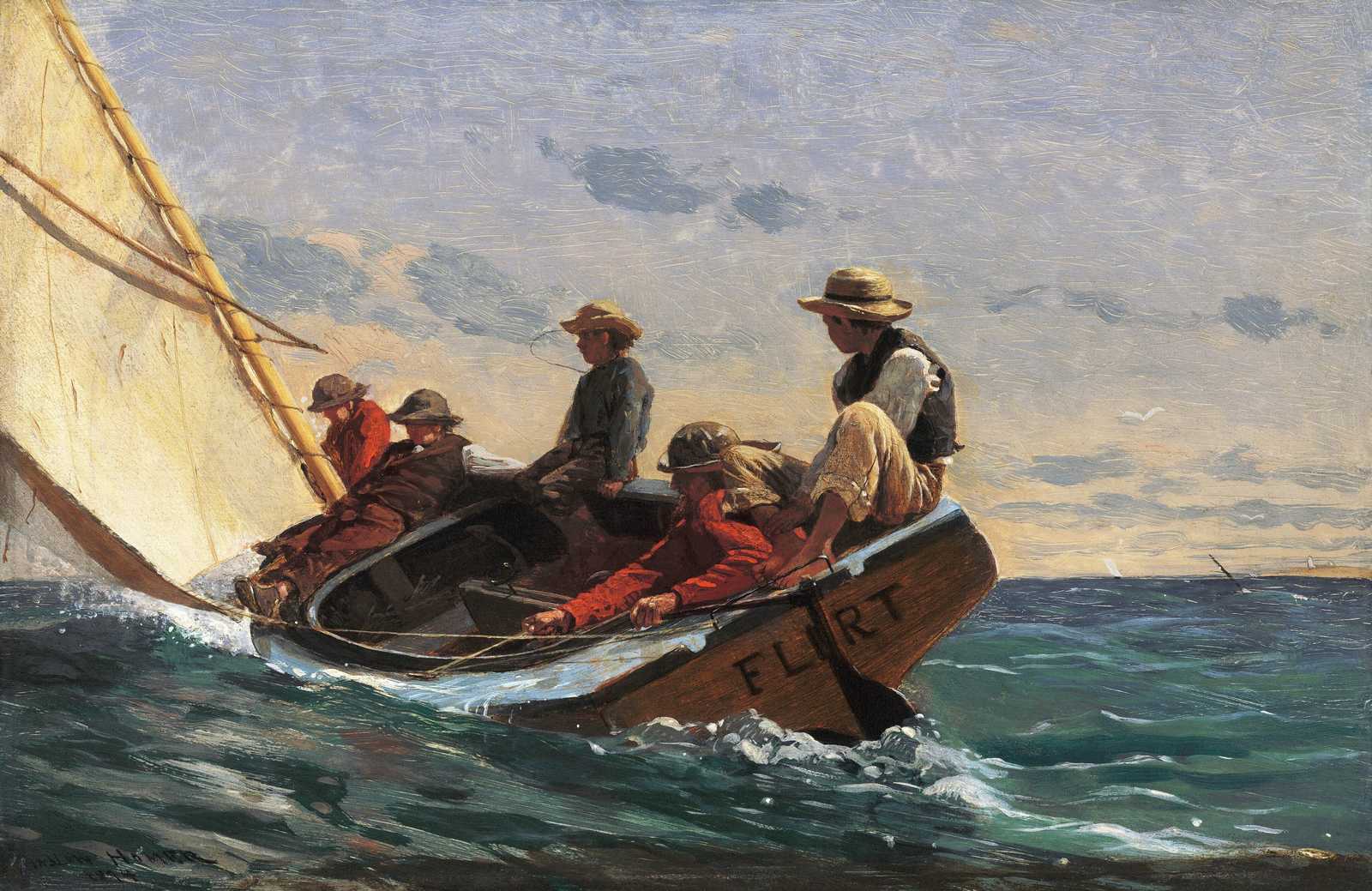 Nautical Boys Sailing 'Flirt' Wall Art