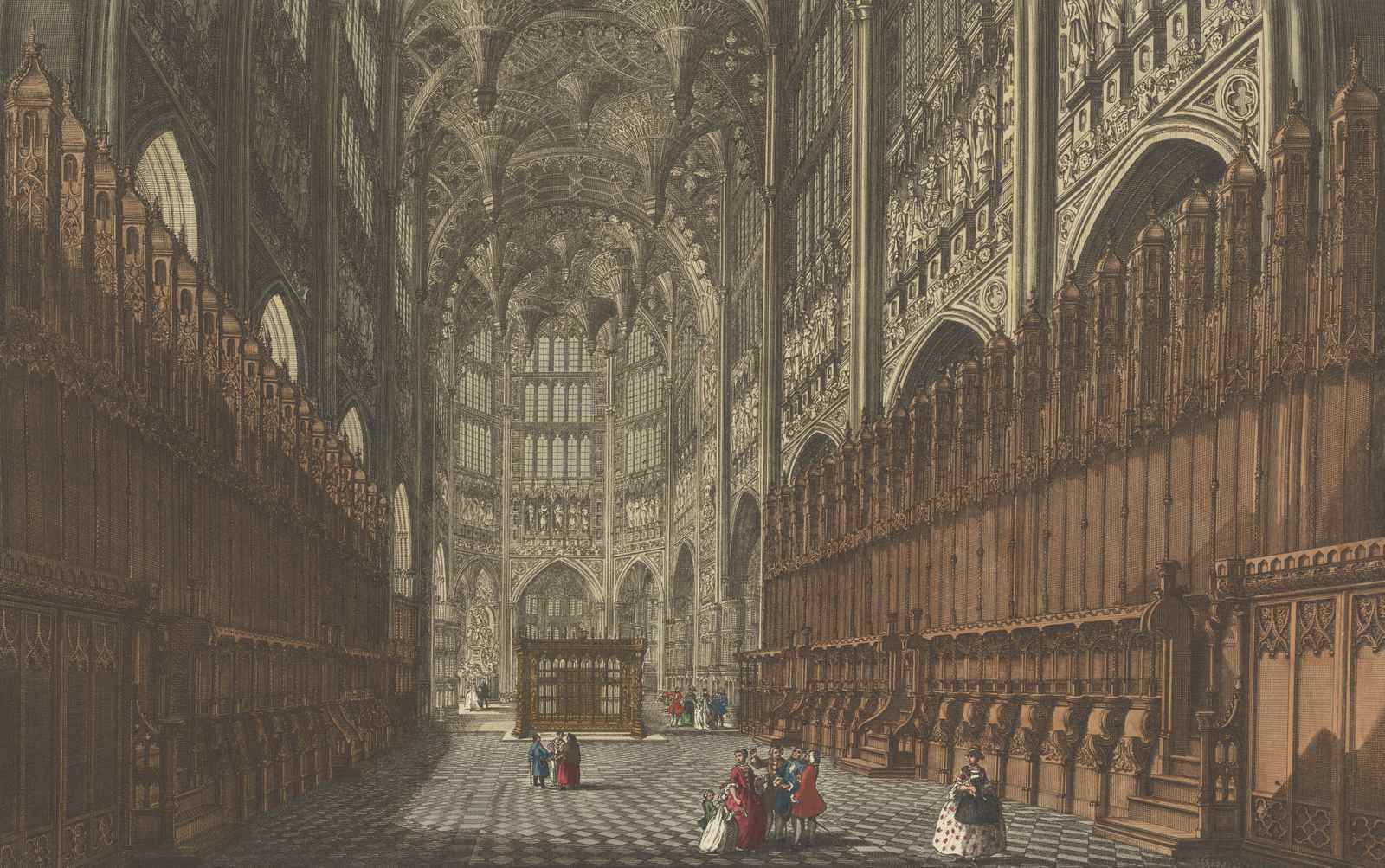 Gothic Cathedral Interior Wood Carving Wall Art