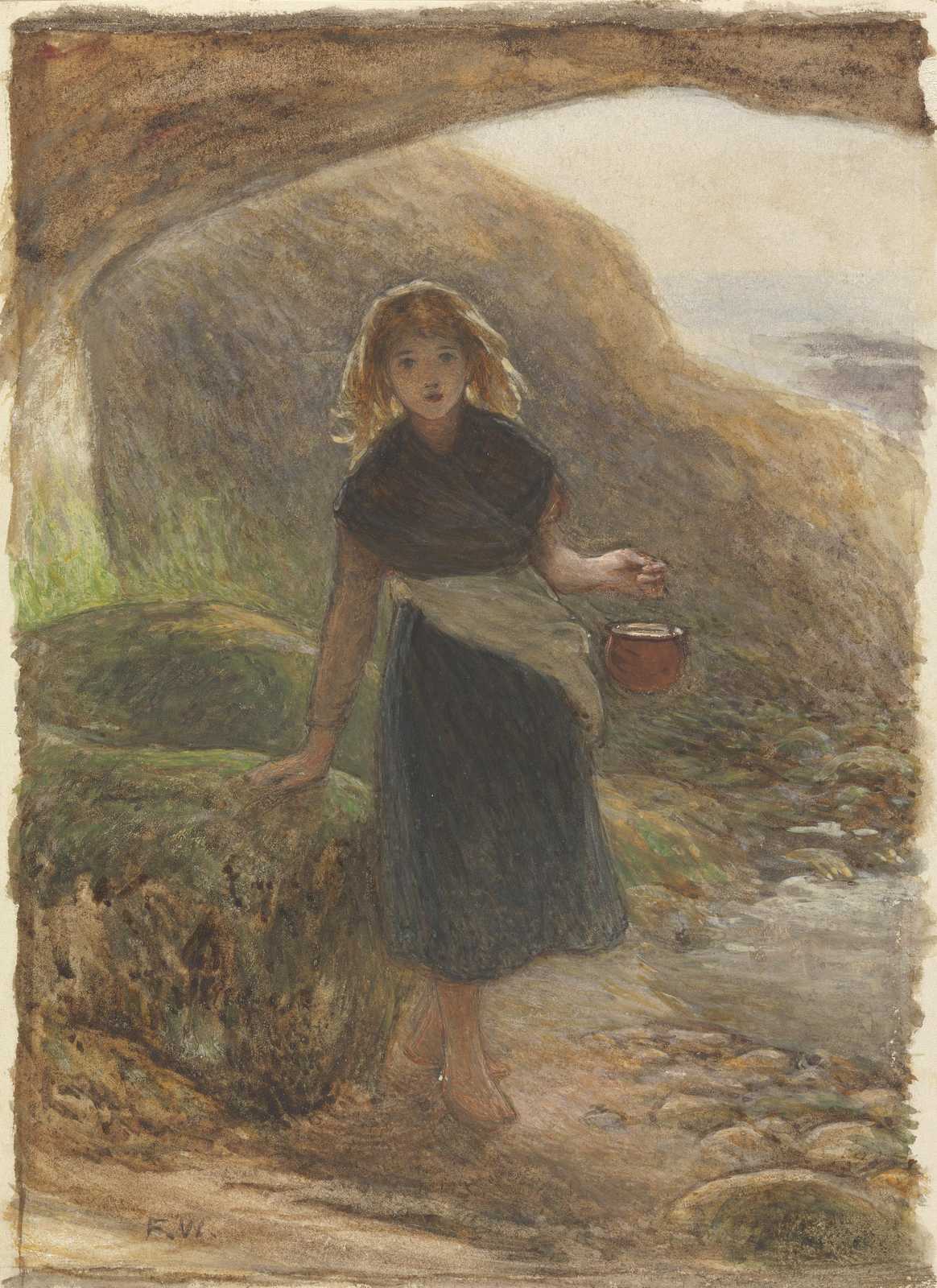 Enchanting Girl with Bucket Wall Art