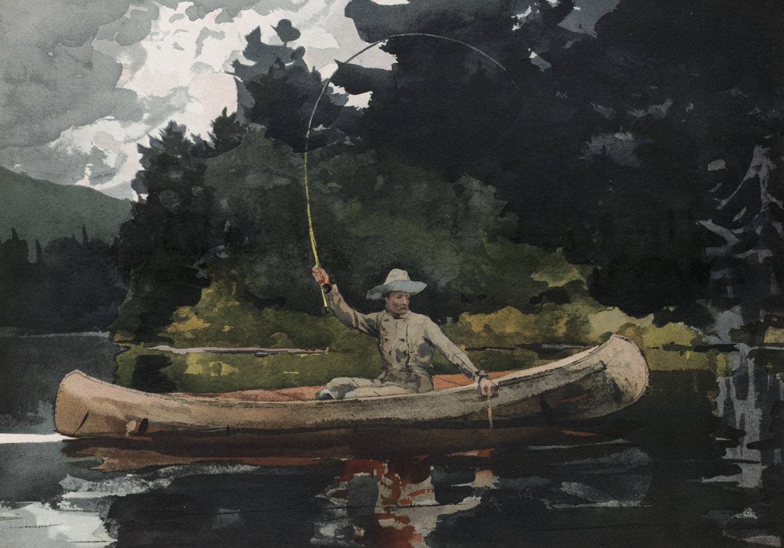 Serene Angler Canoe Adventure Wall Art