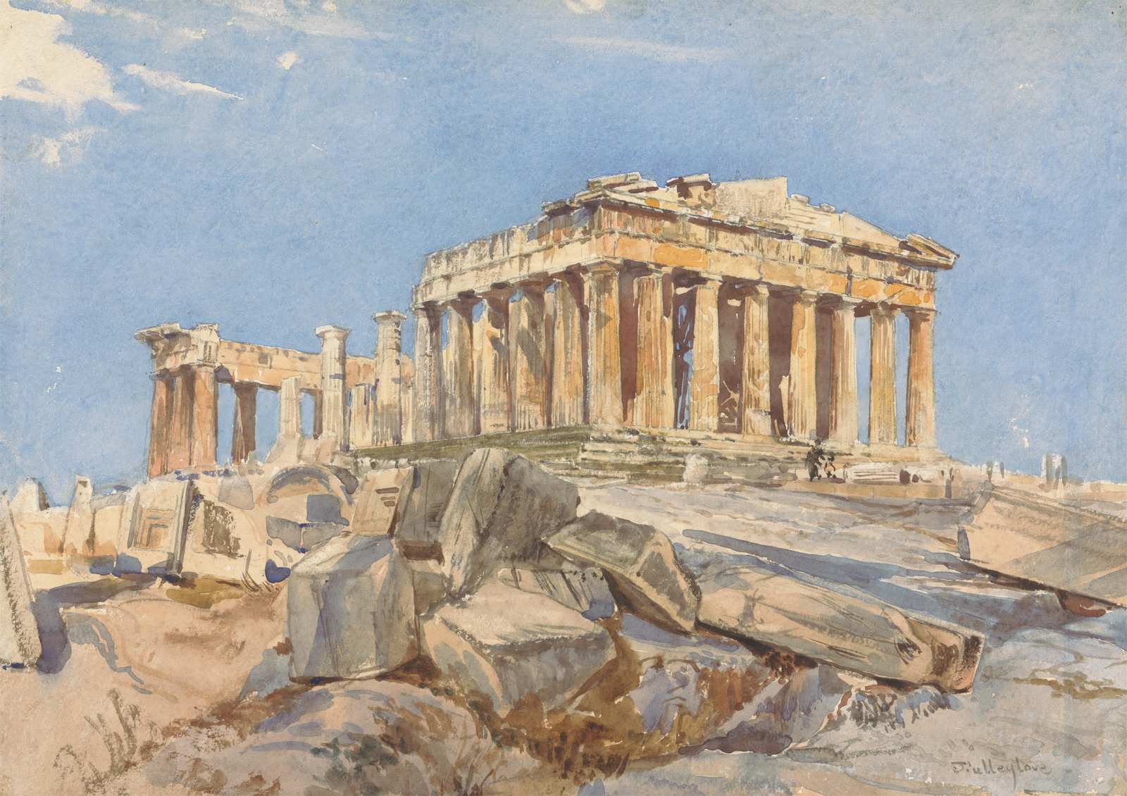 Parthenon Watercolor Ancient Greece Wall Art