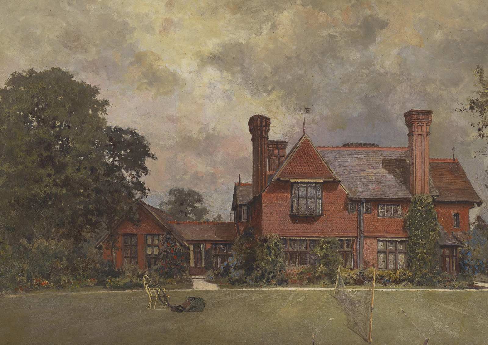 Idyllic Country Manor Landscape Wall Art