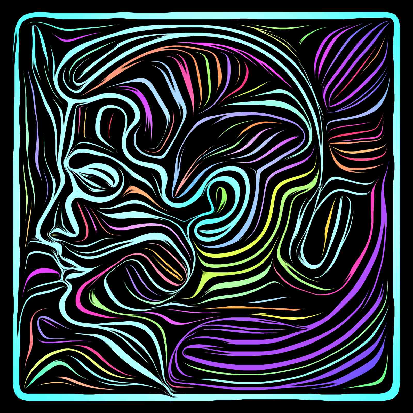 Abstract Flowing Lines Dreamy Wall Art