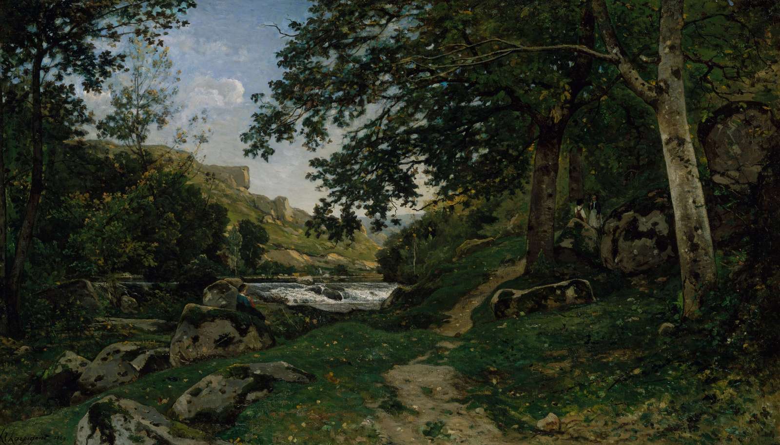 Serene Forest River Landscape Wall Art