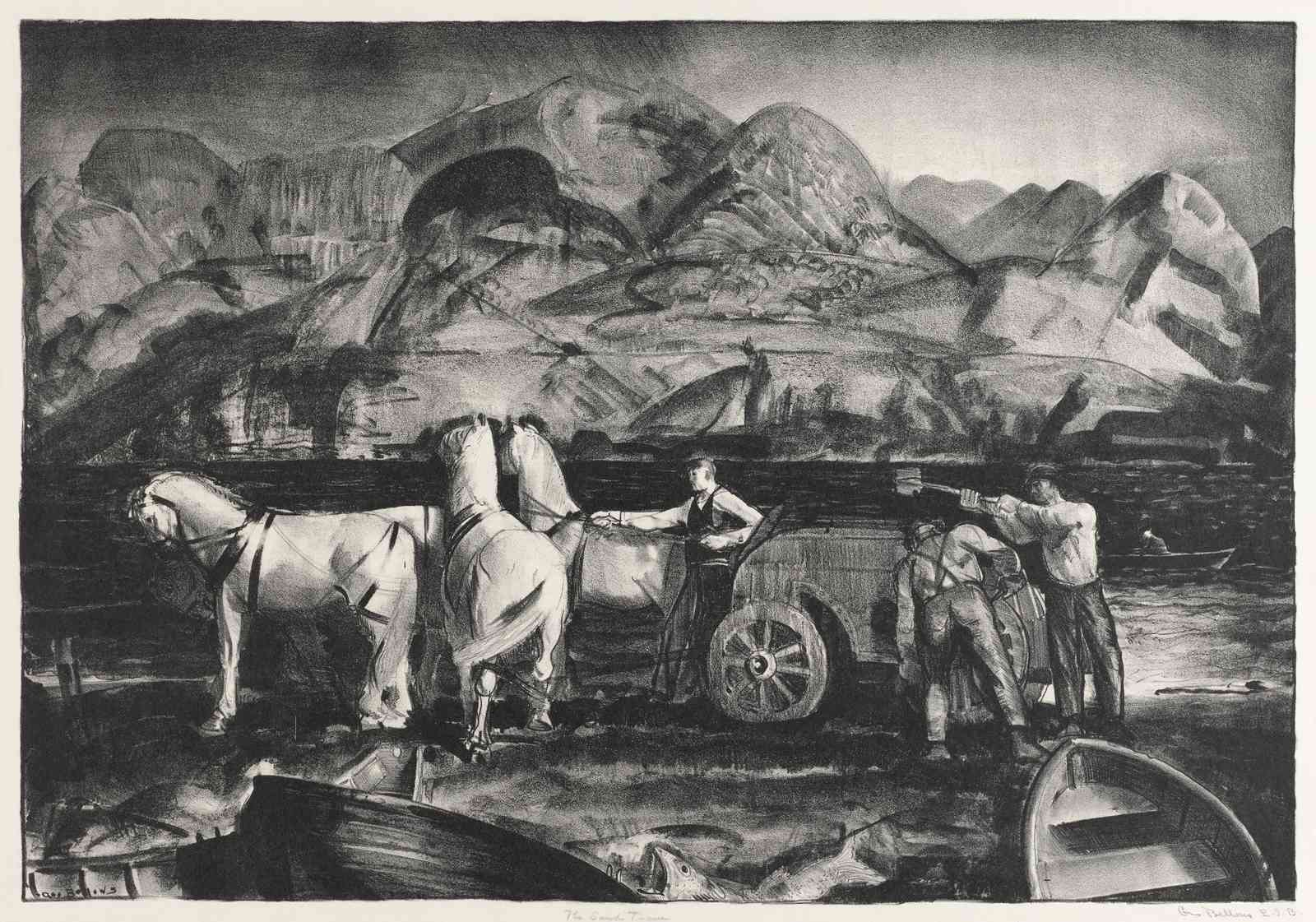 Vintage Coastal Scene Horse & Cart Wall Art