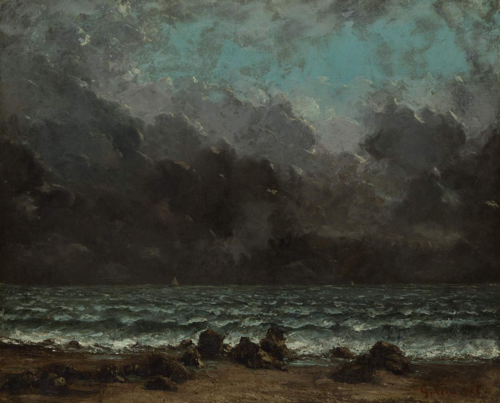Dramatic Seascape Stormy Waves Wall Art