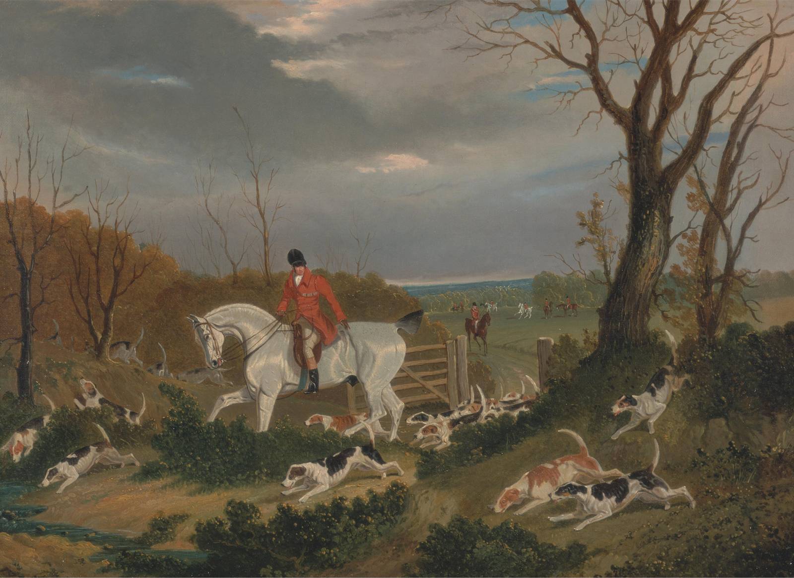 Equestrian Fox Hunt Scene Wall Art