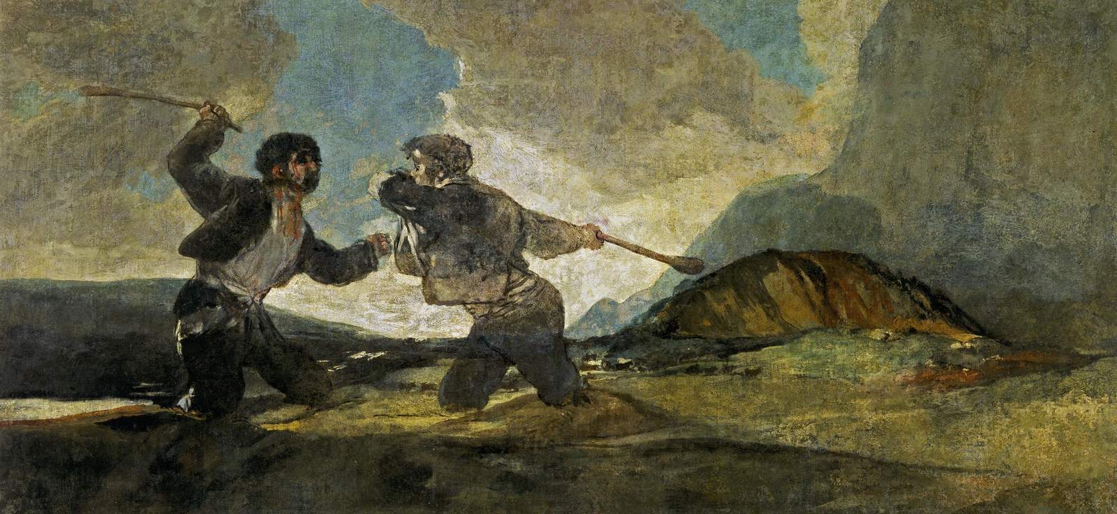 Fight with Cudgels Goya Museum Quality Wall Art