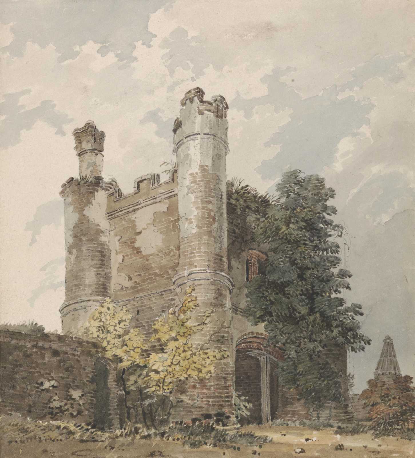 Gothic Castle Watercolor Architectural Wall Art