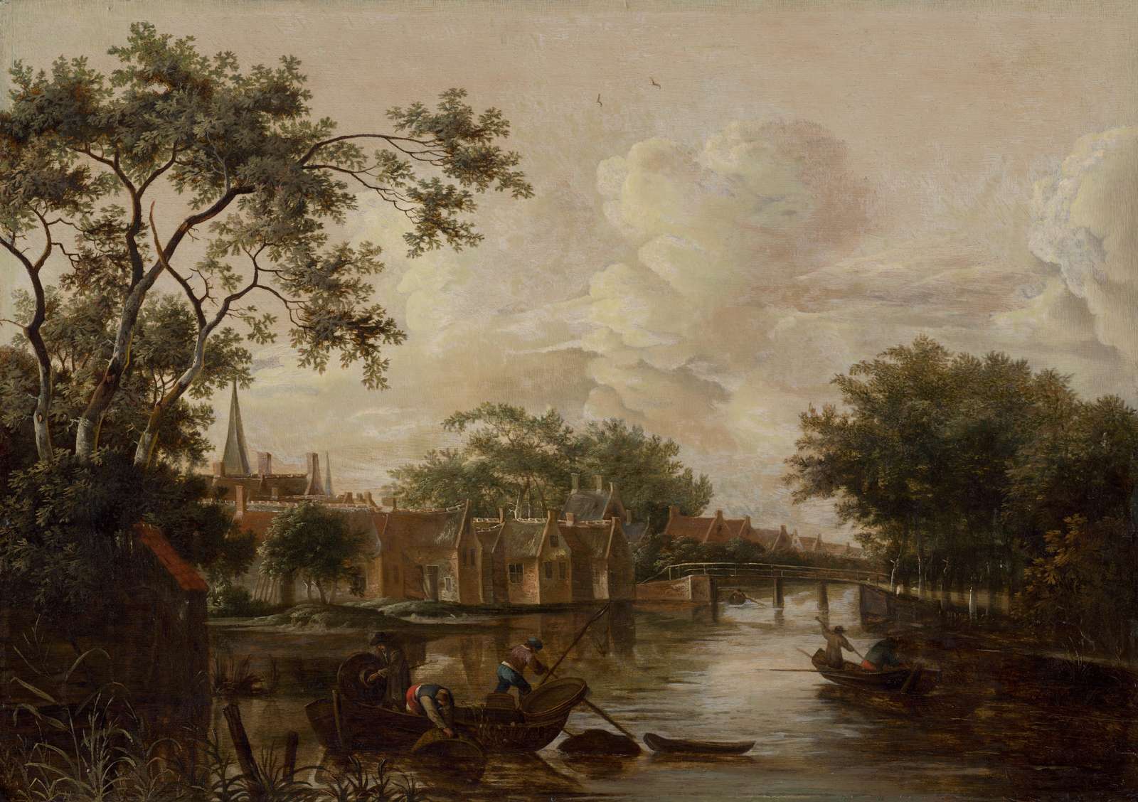 Serene Canal Landscape Dutch Golden Age Wall Art