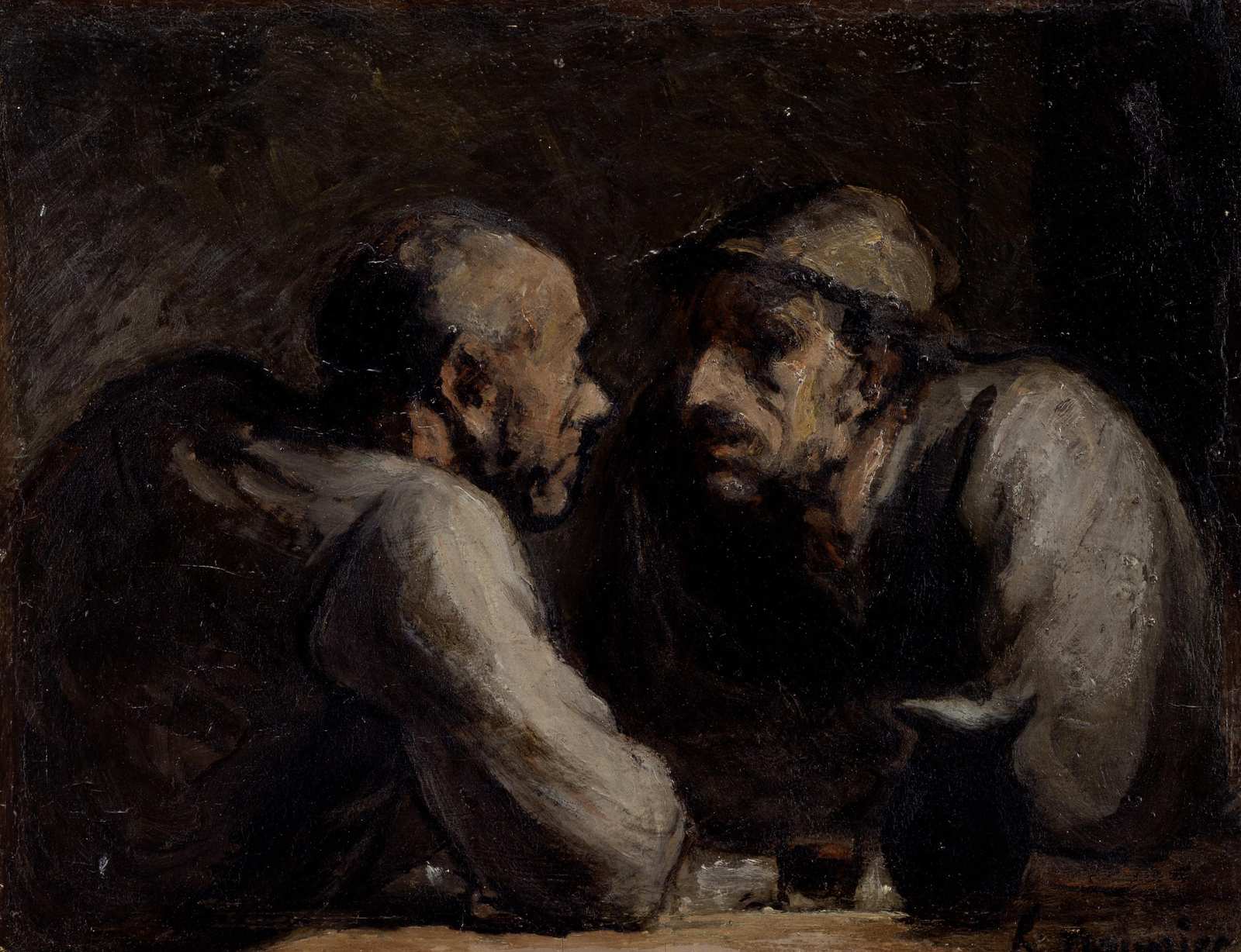 Intimate Conversation of Two Figures Wall Art