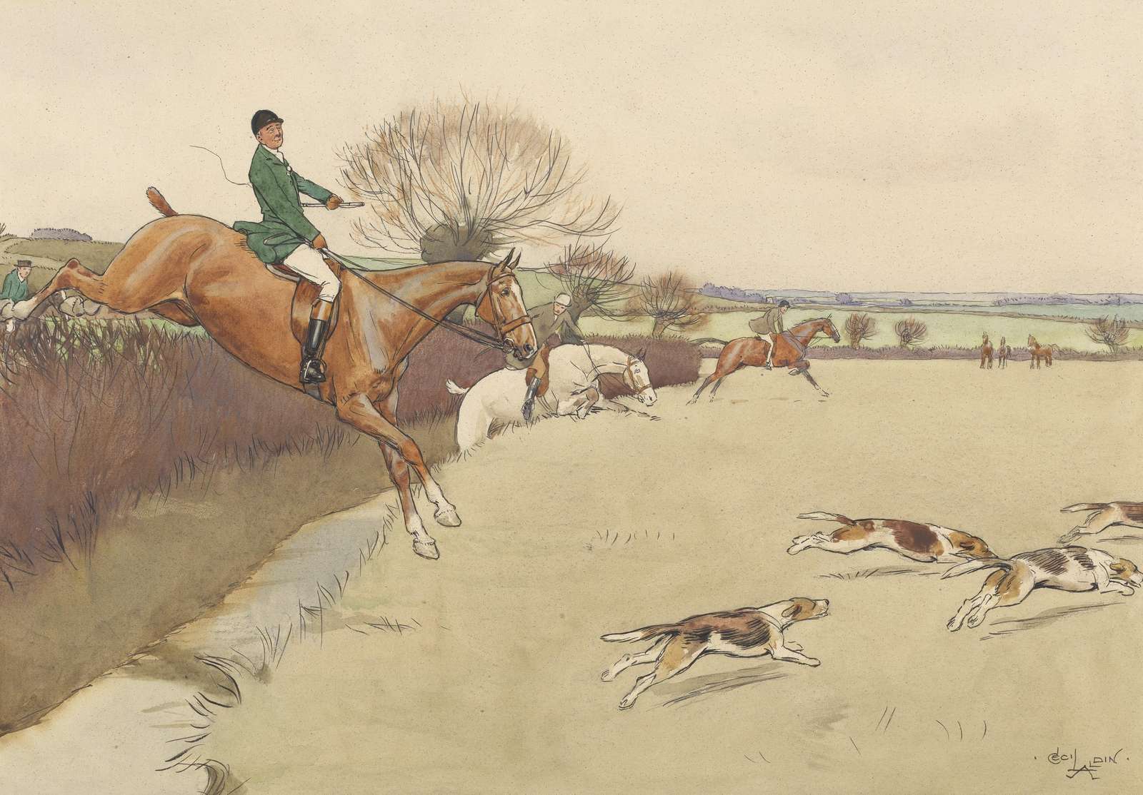 Equestrian Hunt Scene Wall Art