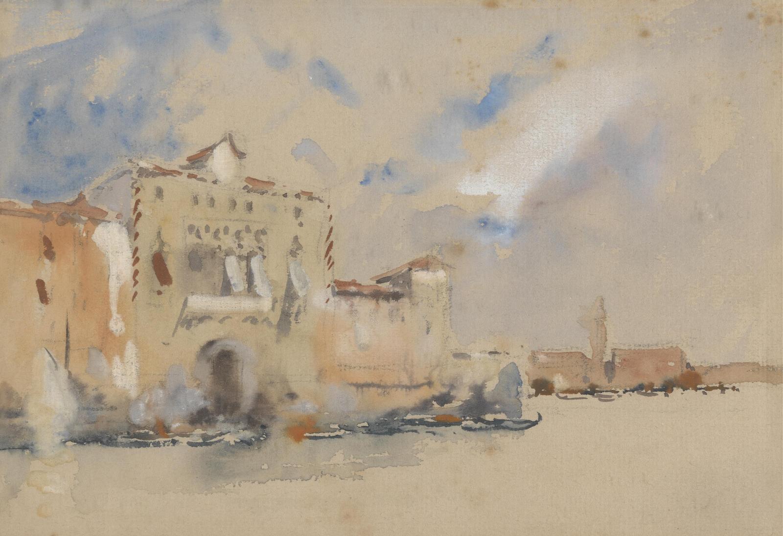 Serene Venetian Canal Watercolor Wall Art
