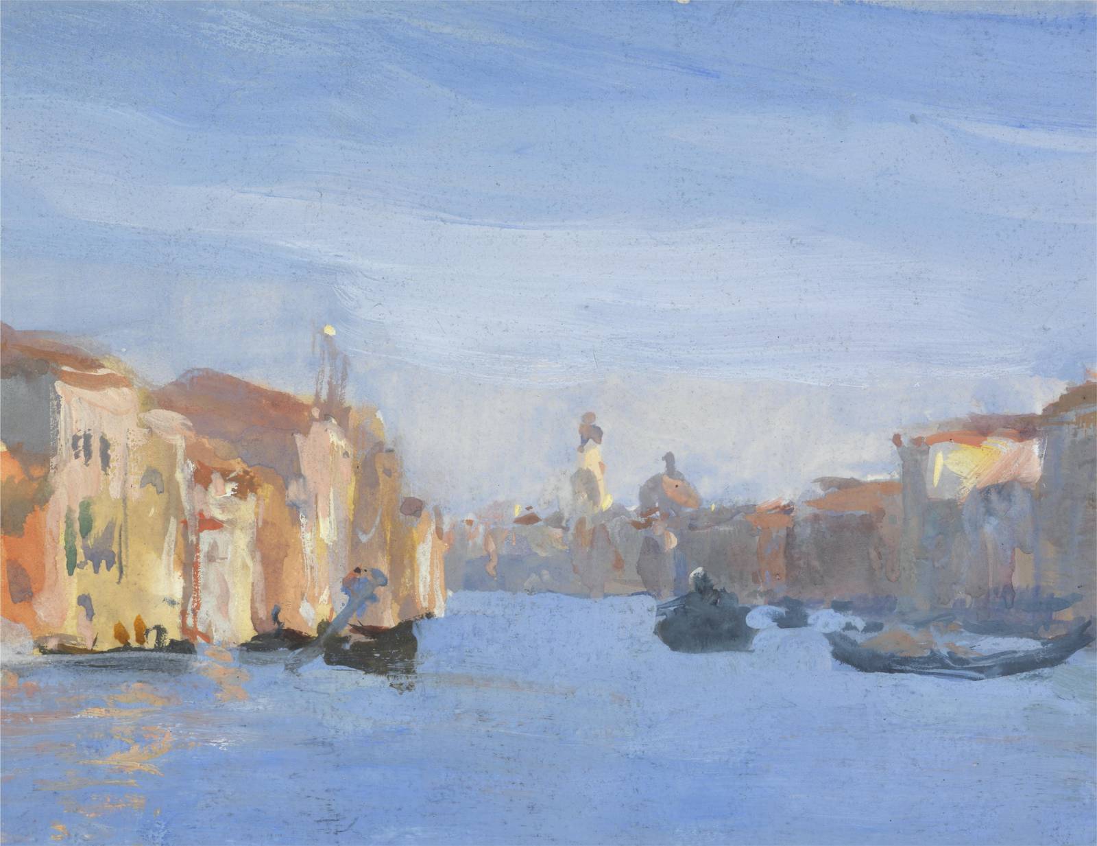 Venetian Canal Gondola Scene Wall Art