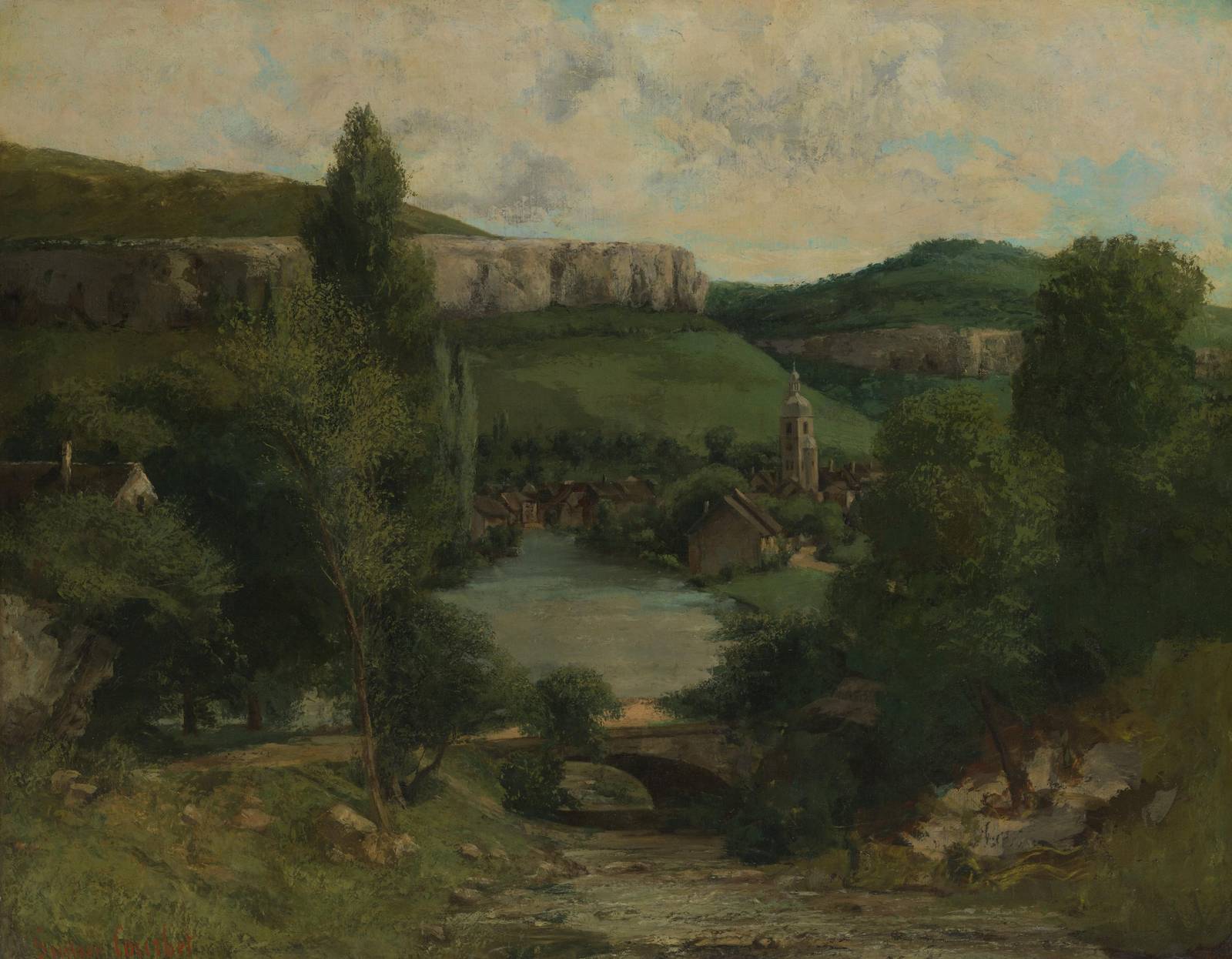 Serene Village Landscape Wall Art