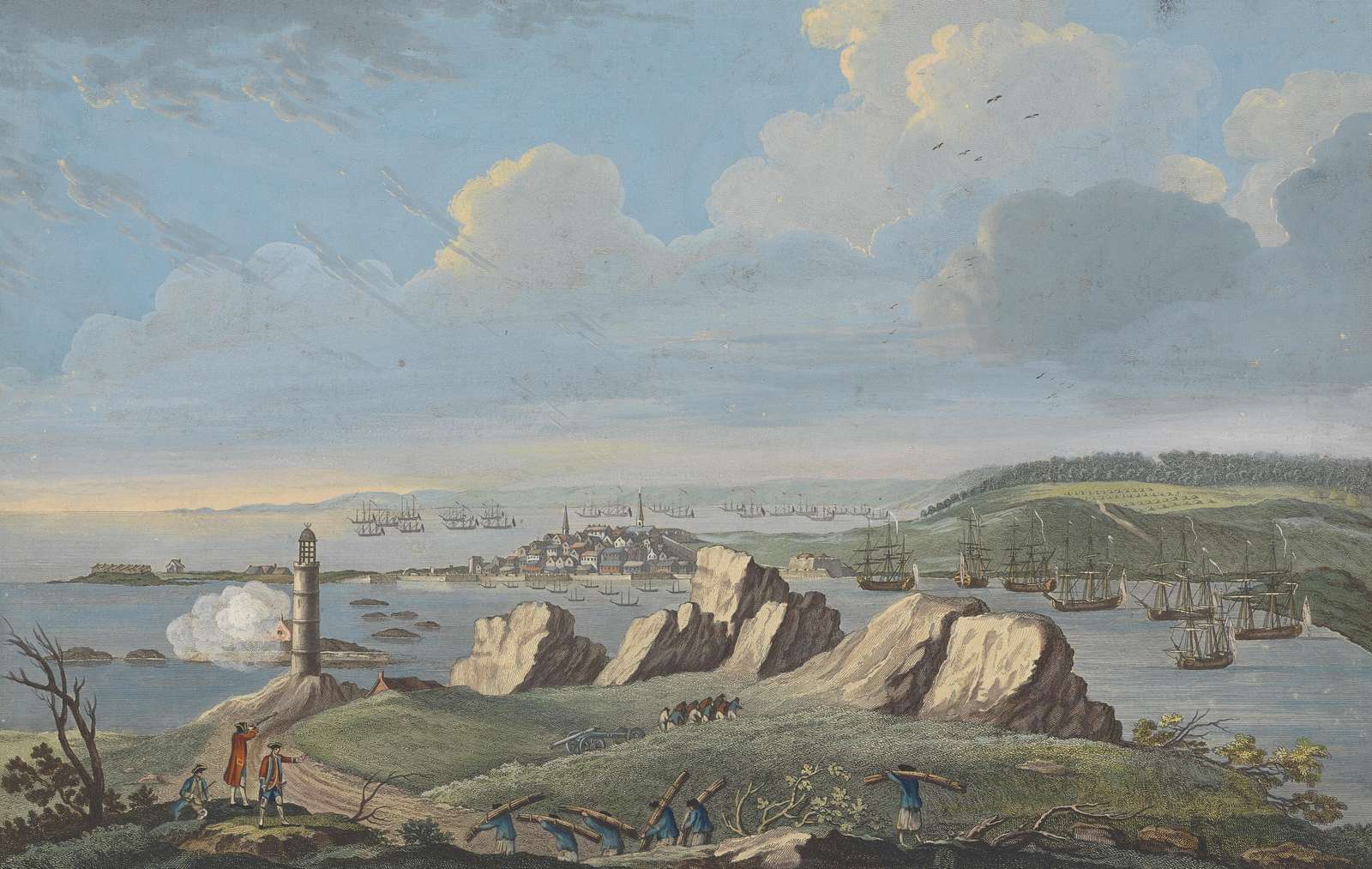 Historic Port Maritime Scene Wall Art