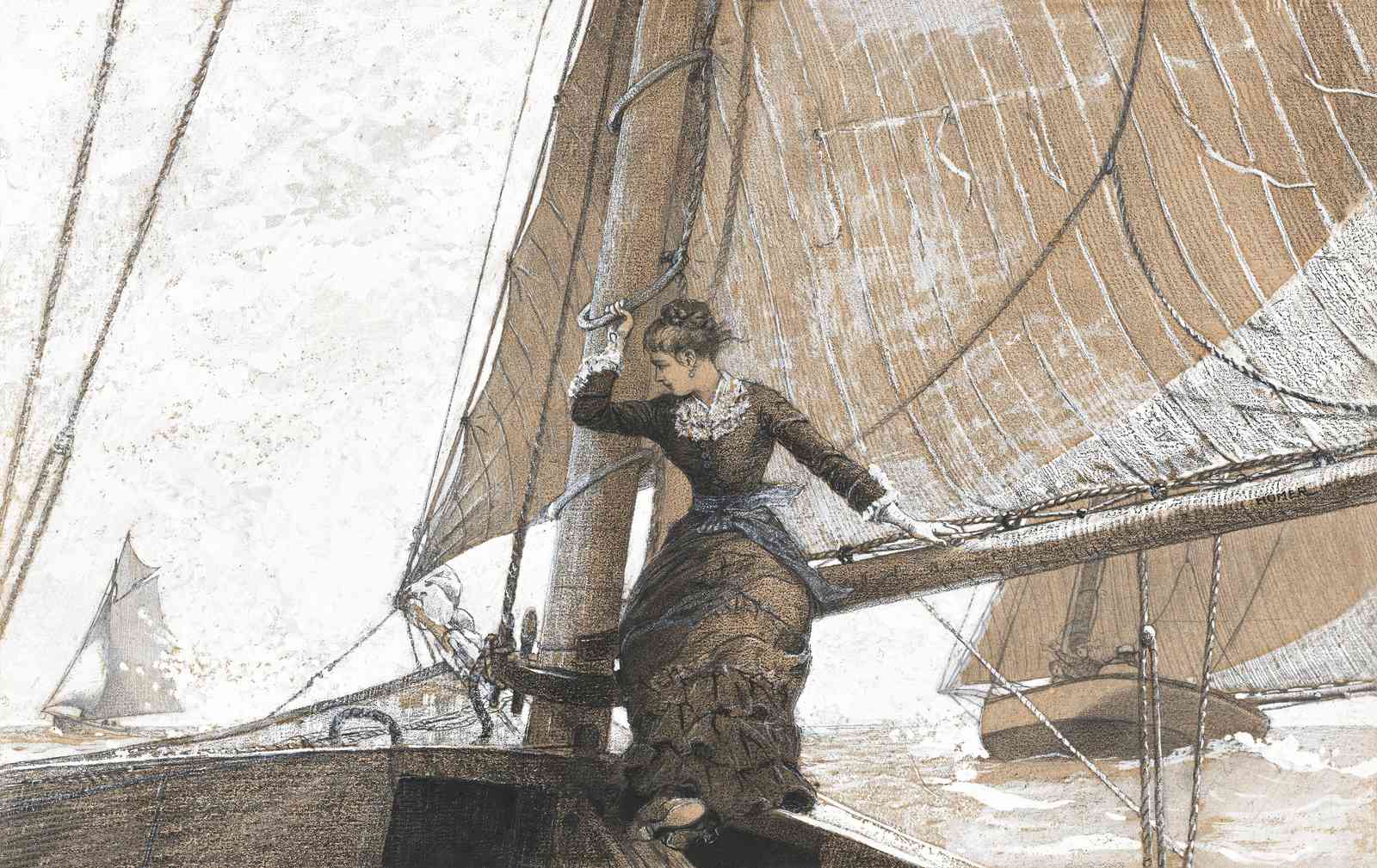 Vintage Sailor Woman Nautical Art Wall Art