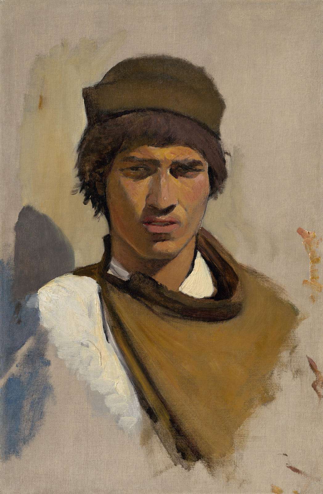 Intense Gaze Portrait Oil Painting Wall Art