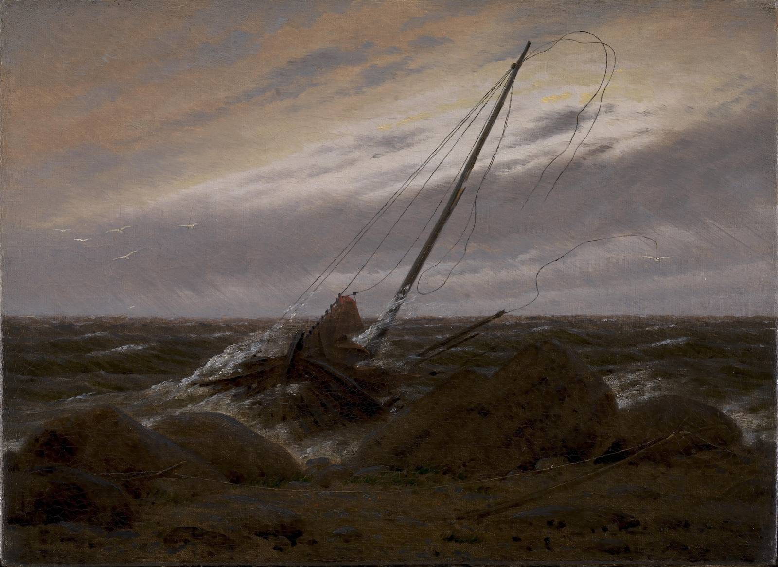 Shipwreck in Stormy Seas Wall Art