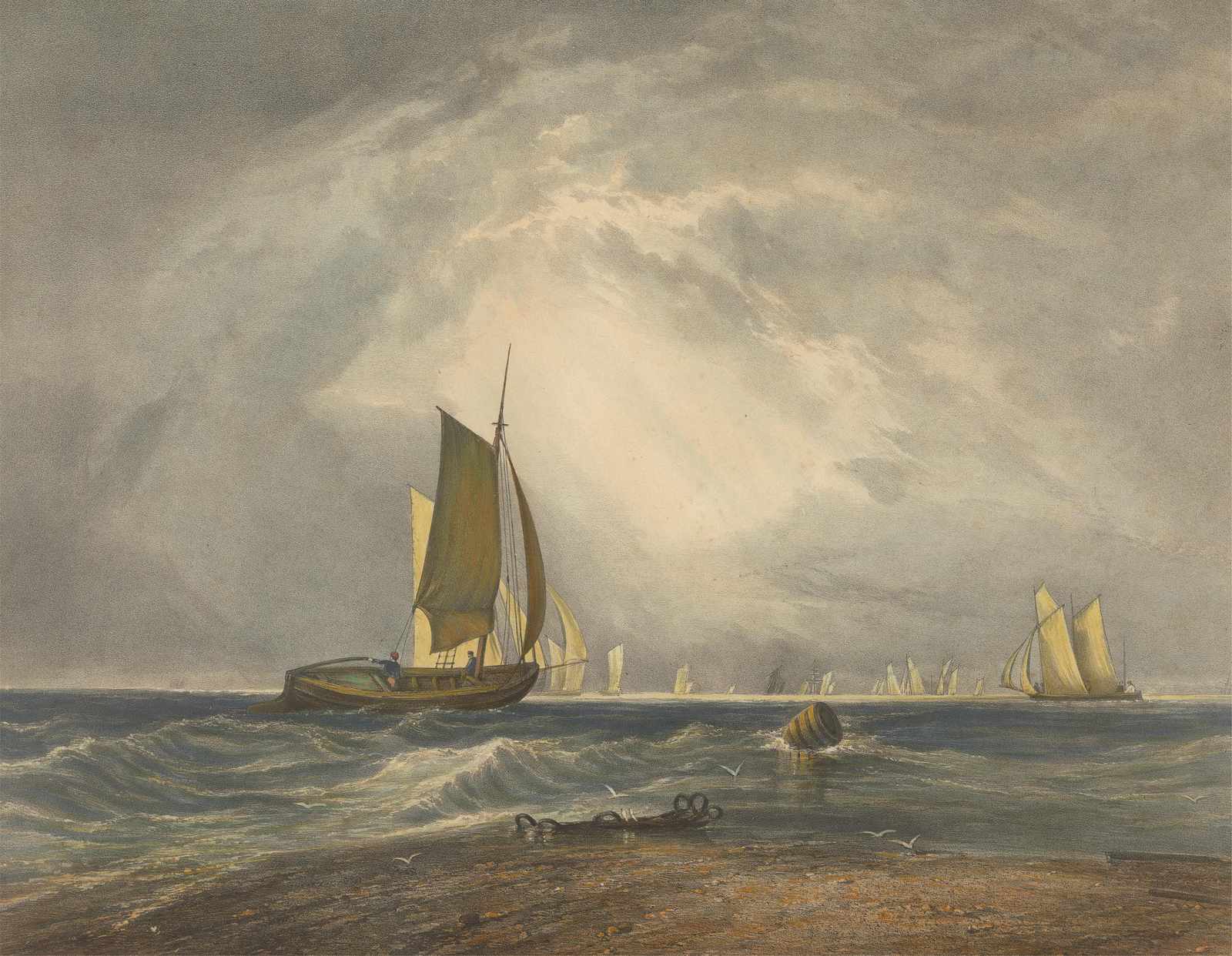 Vintage Sailboats at Sea Wall Art