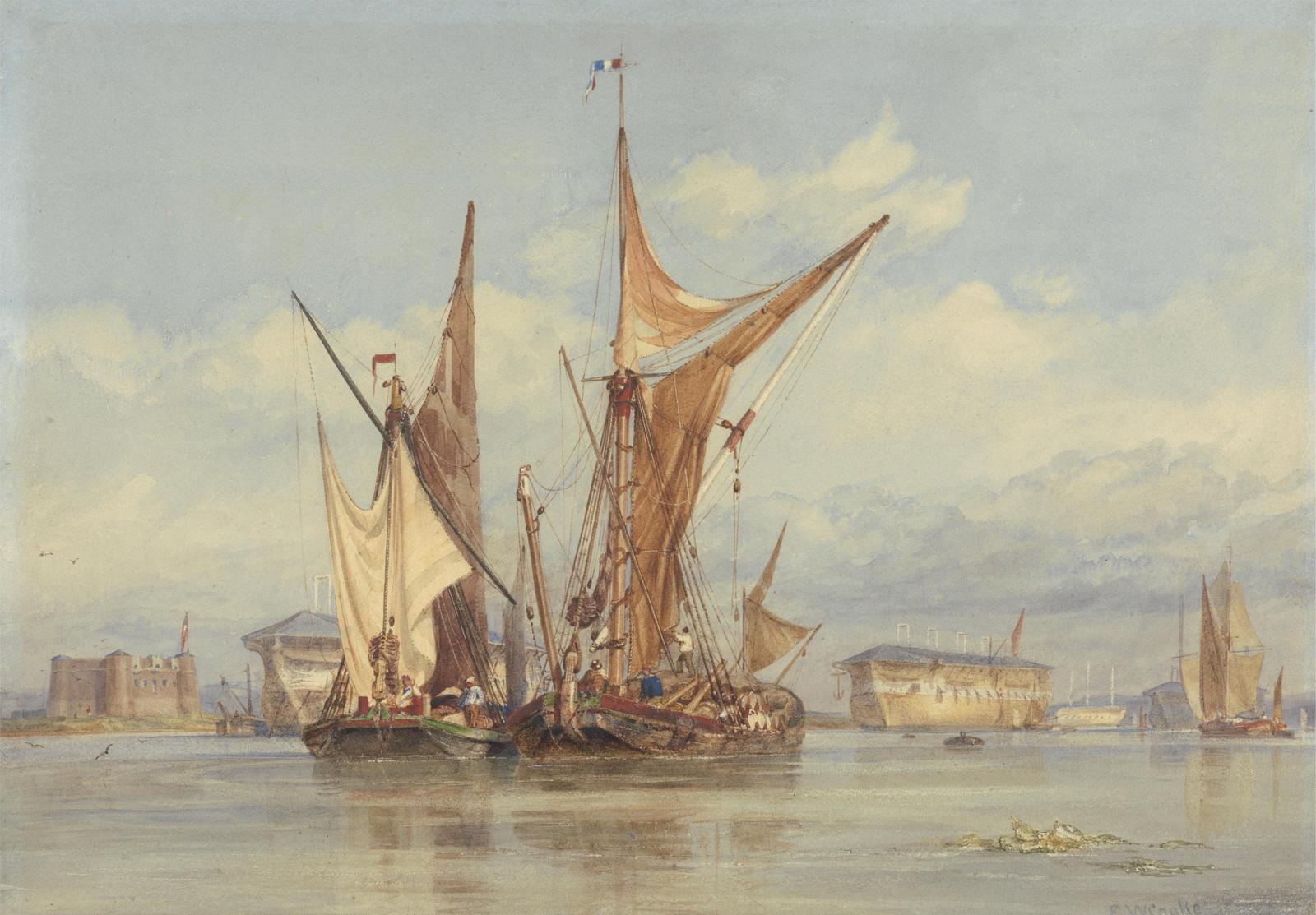 Vintage Sailboats at Harbor Wall Art