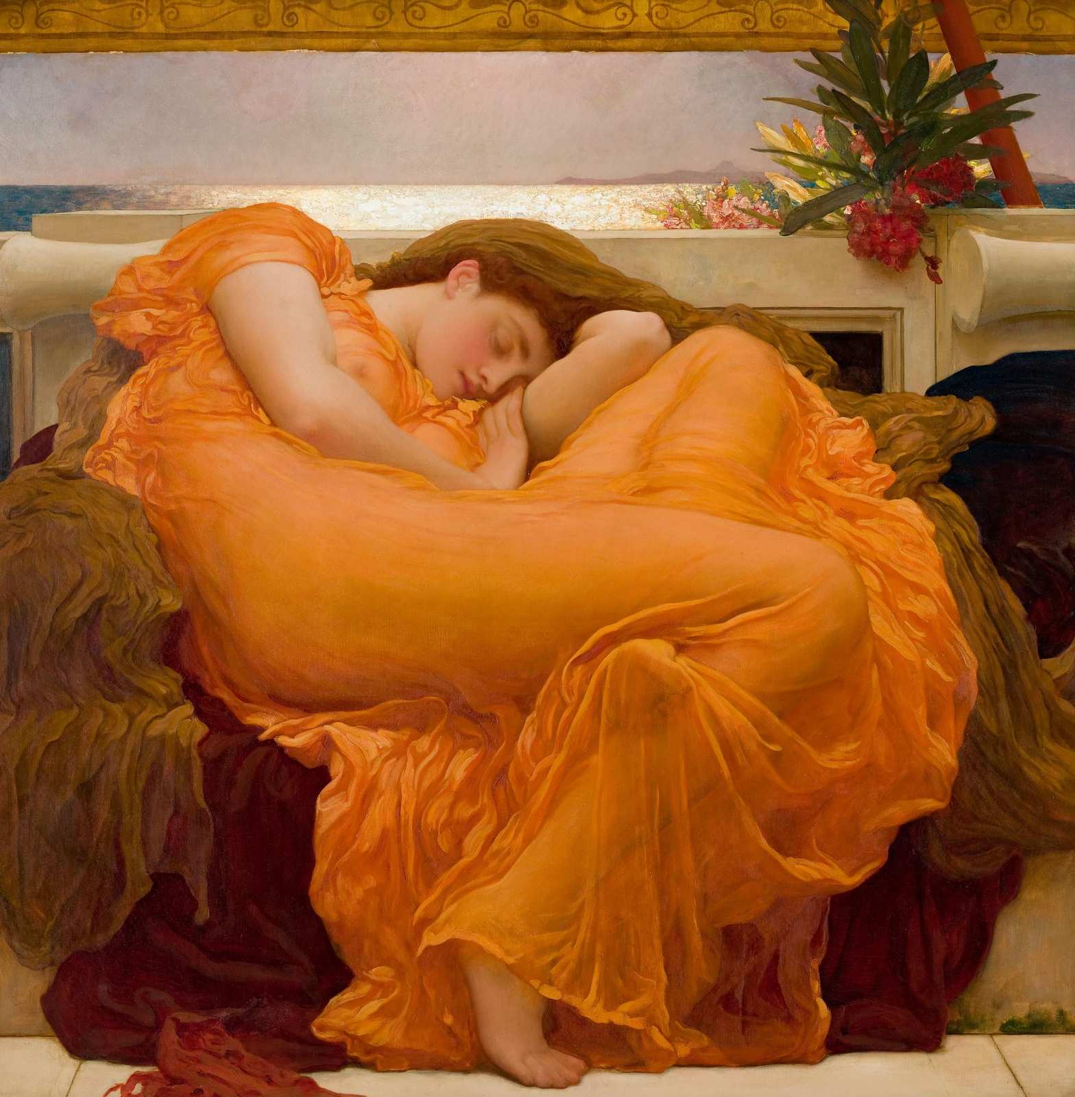 Victorian Dream Orange Gown Wall Art