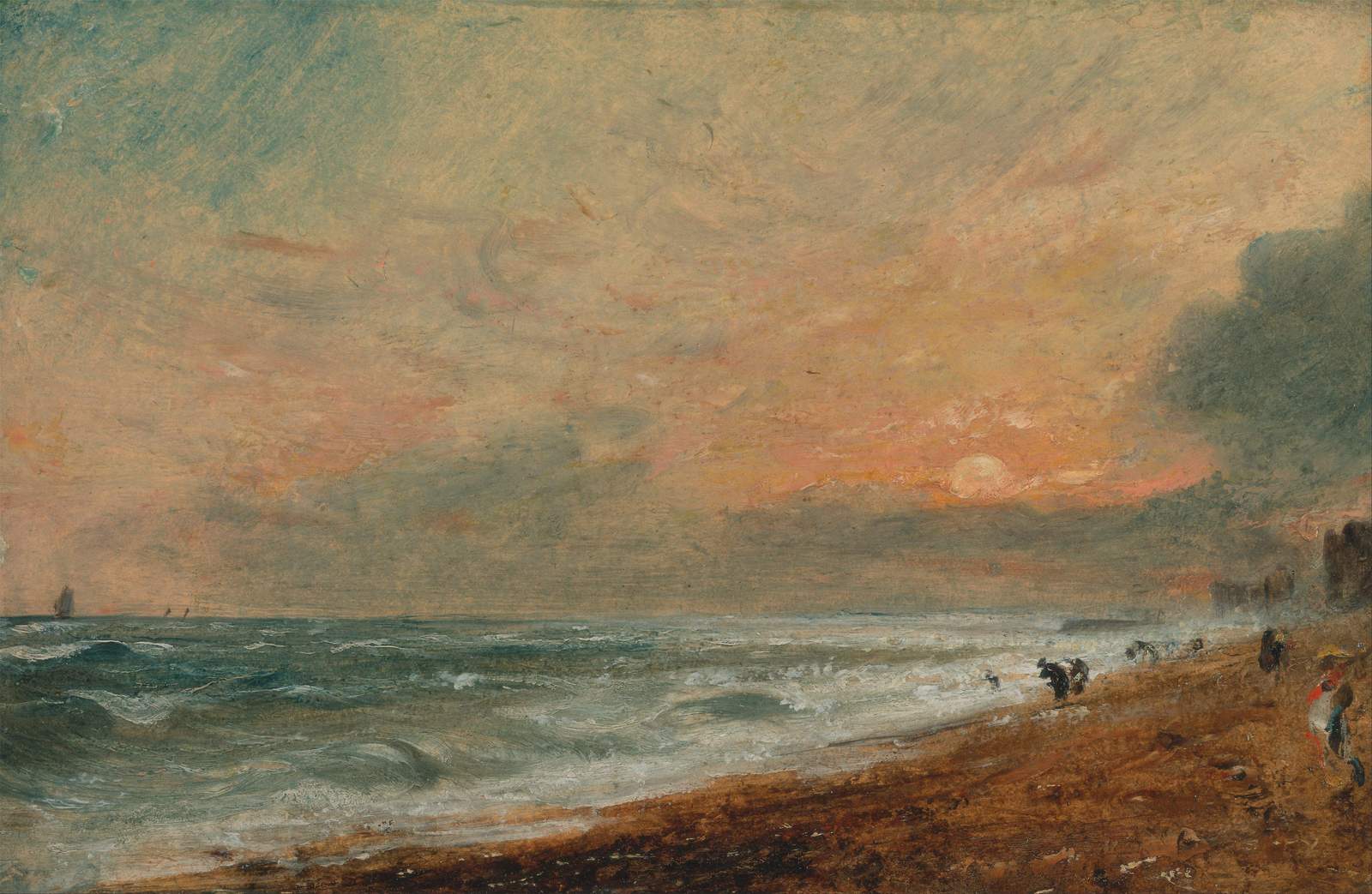 Seascape Sunset Beach Scene Wall Art
