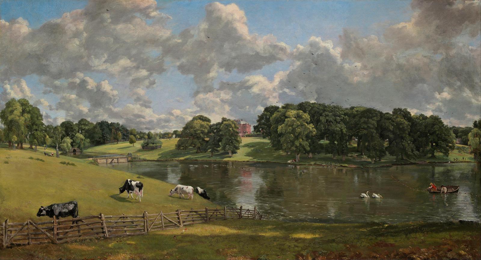 Serene Pastoral Landscape Oil Painting Wall Art
