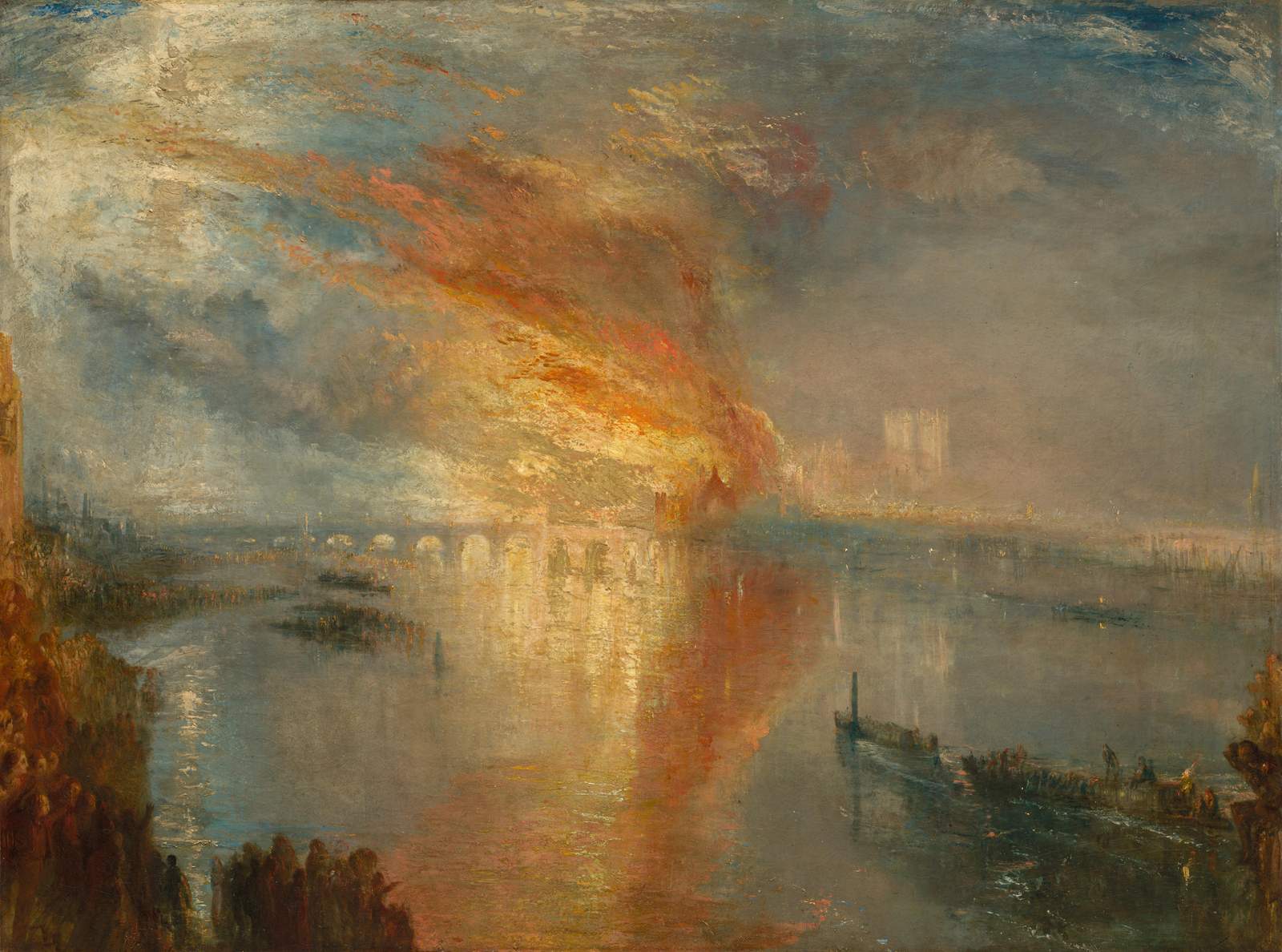 Dramatic Fire on Thames Wall Art