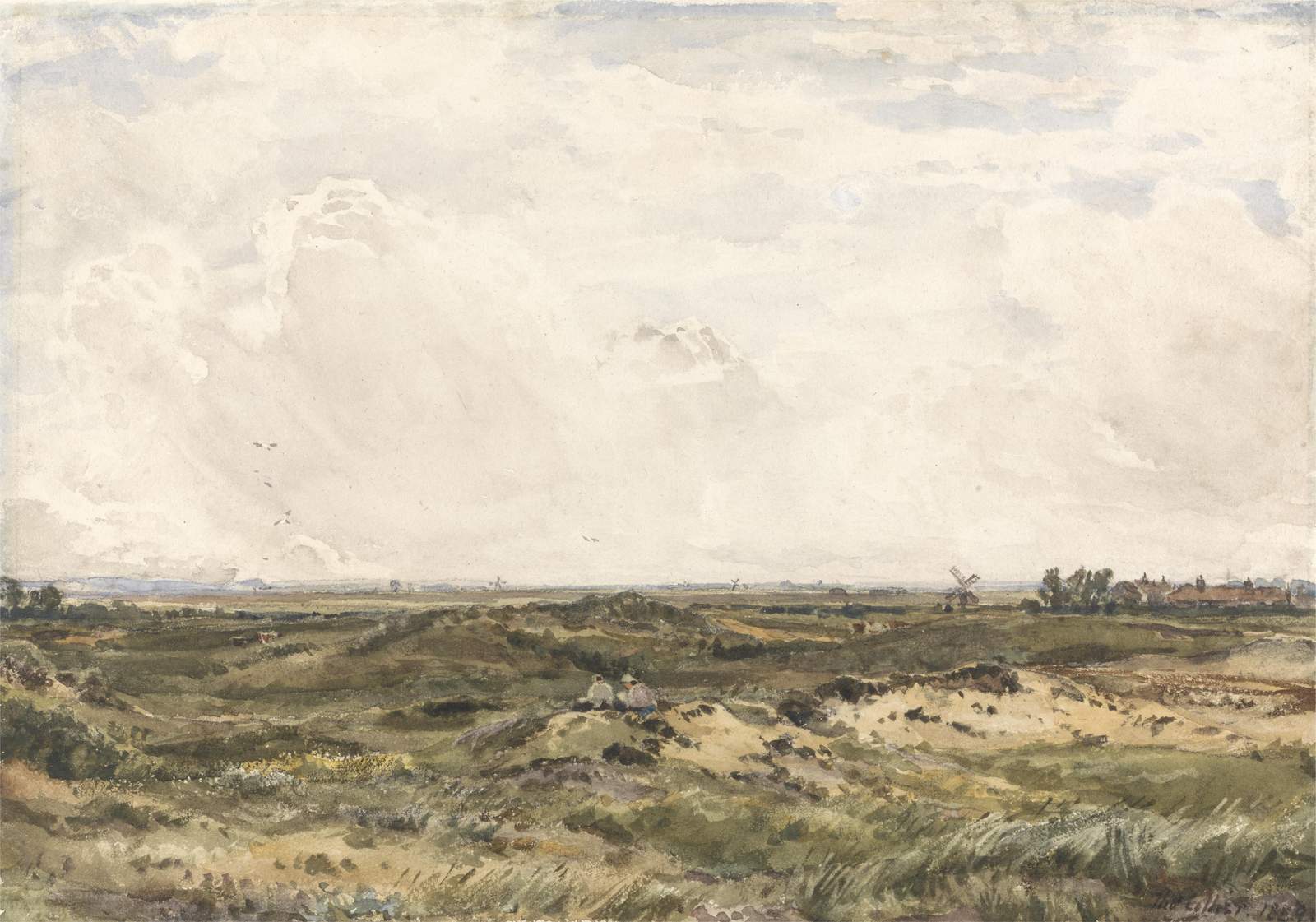 Serene Dutch Landscape Windmills Wall Art