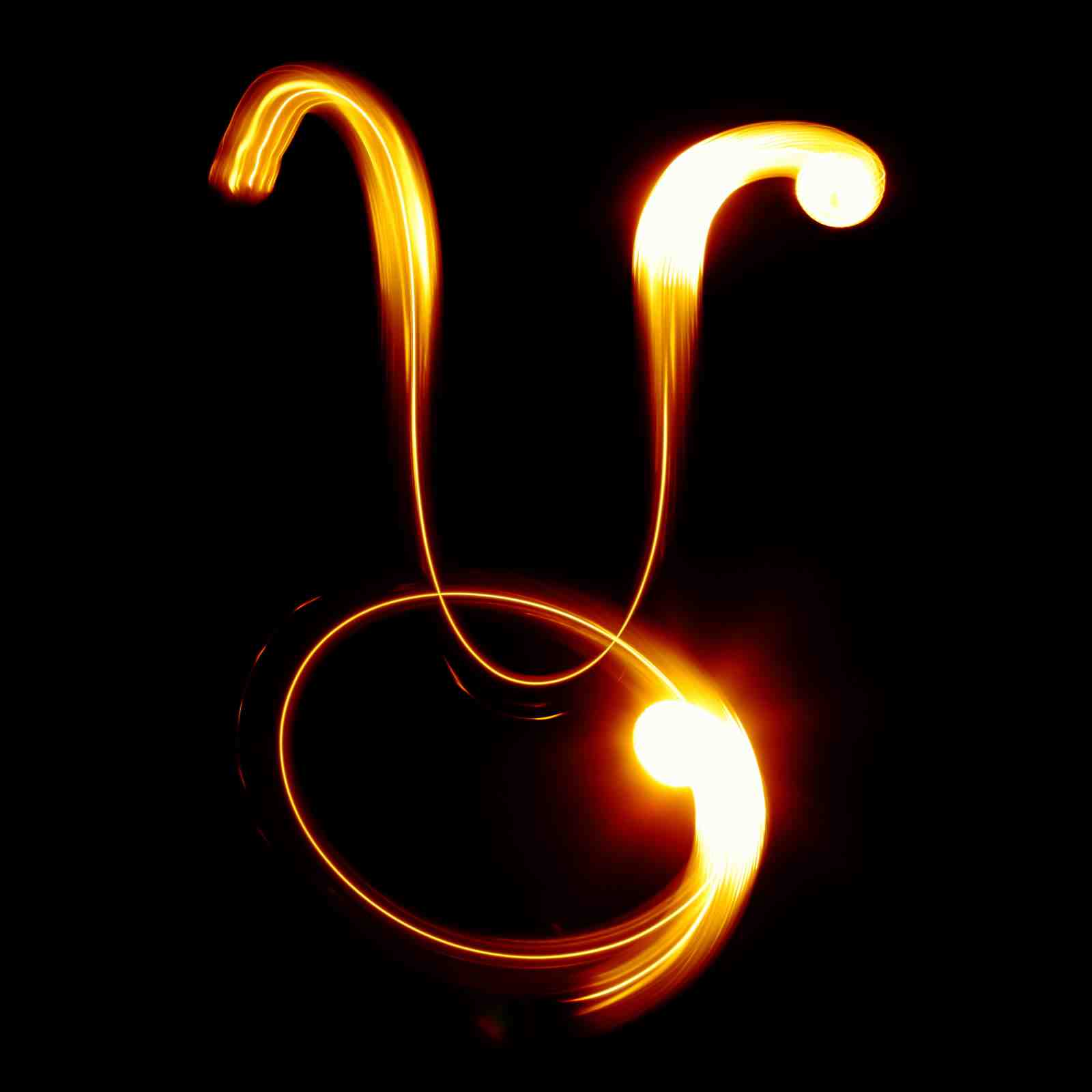 Golden Taurus Zodiac Light Painting Wall Art