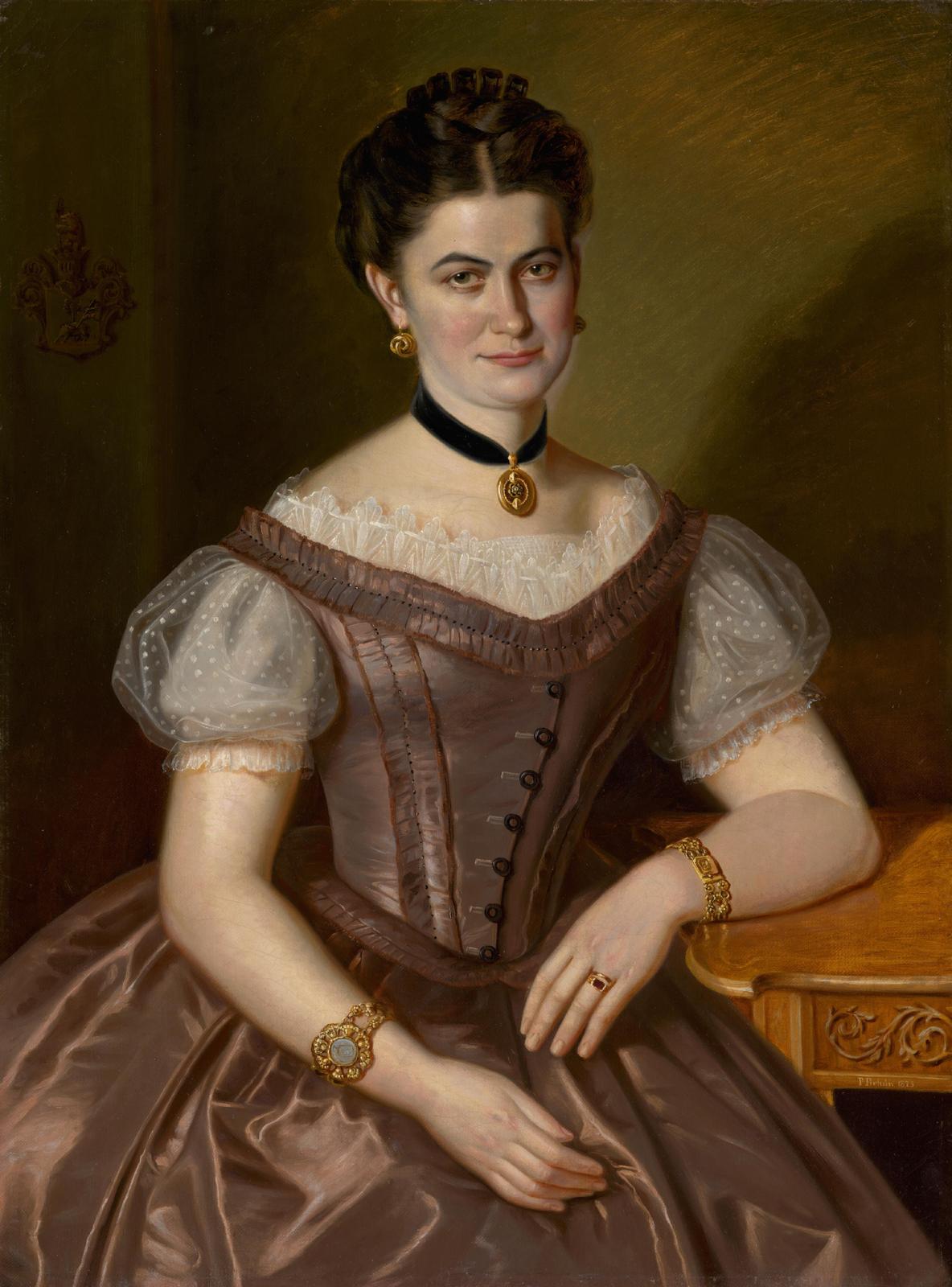 Elegant Lady Portrait Victorian Dress Wall Art