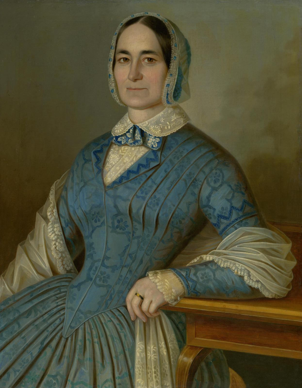 Elegant Blue Victorian Woman Portrait Wall Art