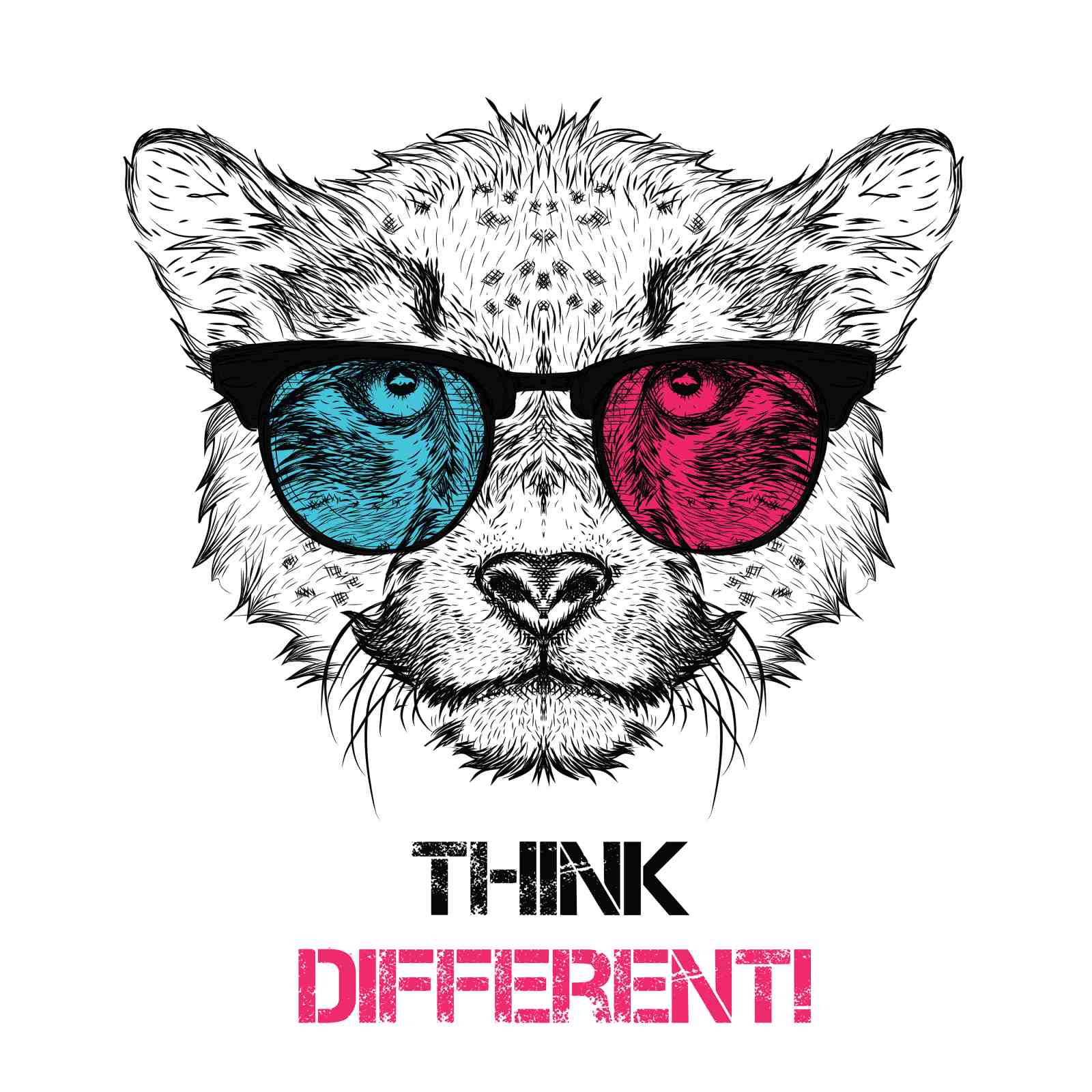 Cool Cheetah with 3D Glasses Wall Art