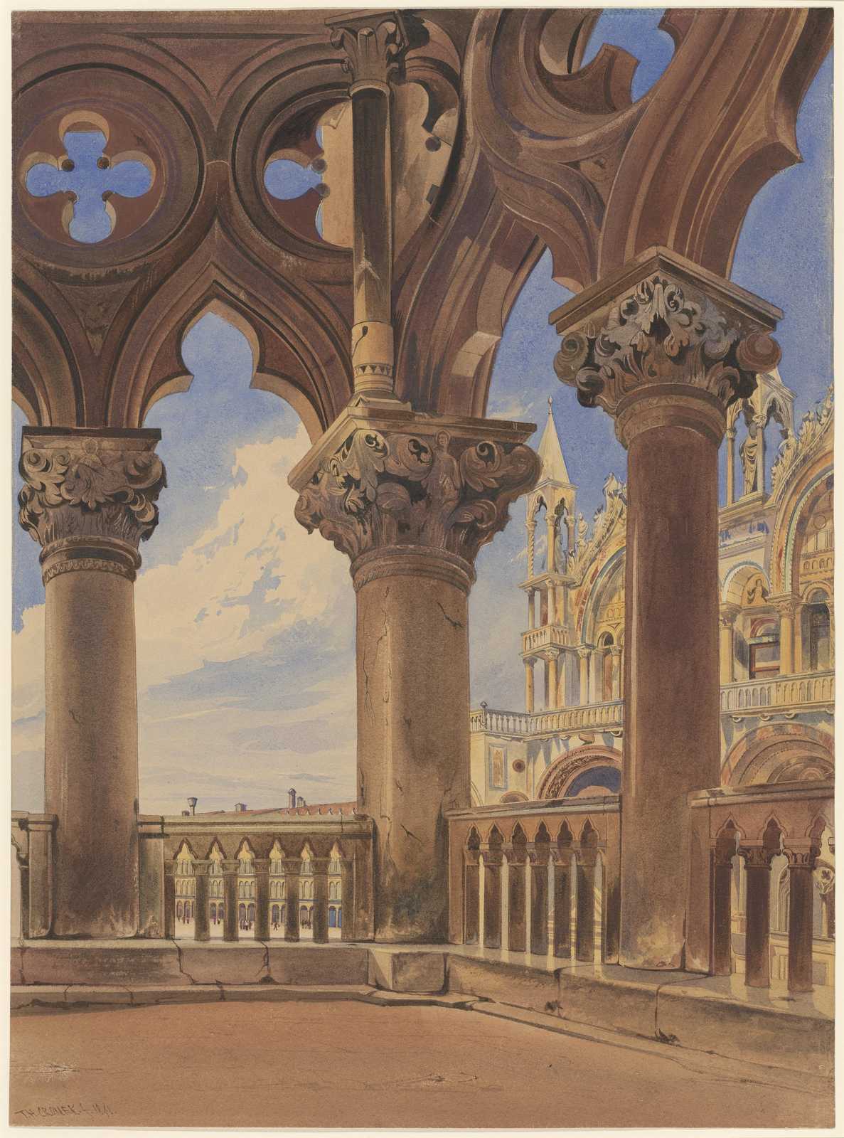 Venetian Gothic Archway Watercolor Wall Art