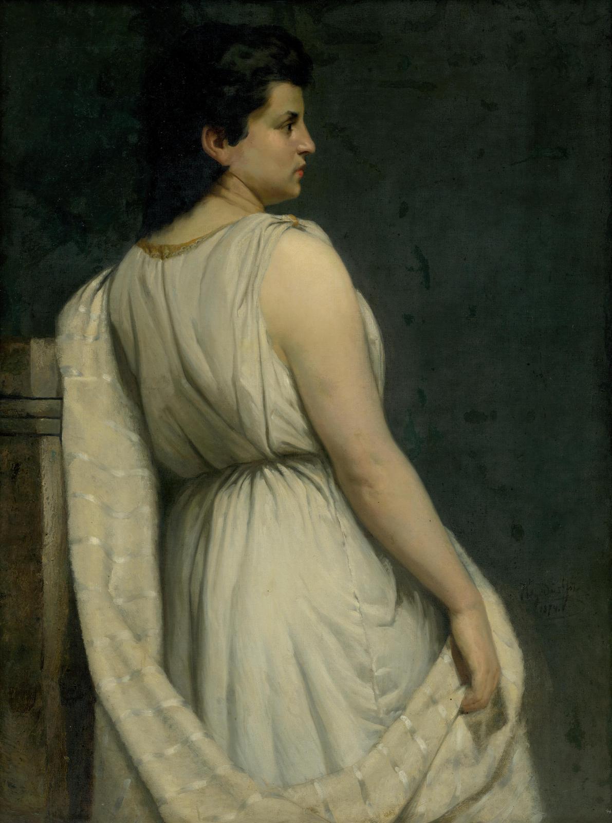 Elegant Woman in White Classic Wall Art