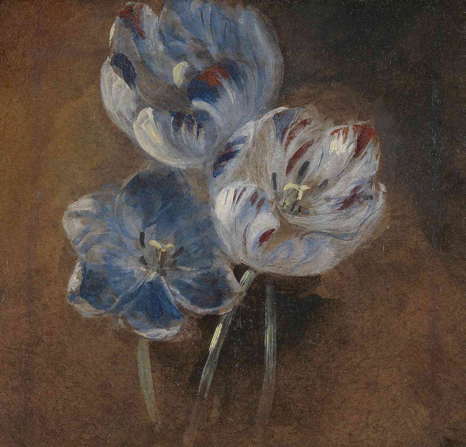Artistic Blue Tulips Still Life Wall Art