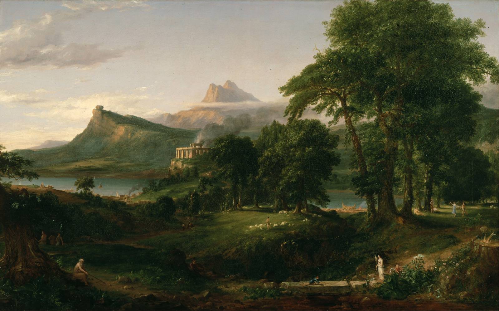 Serene Landscape with Ruins Wall Art