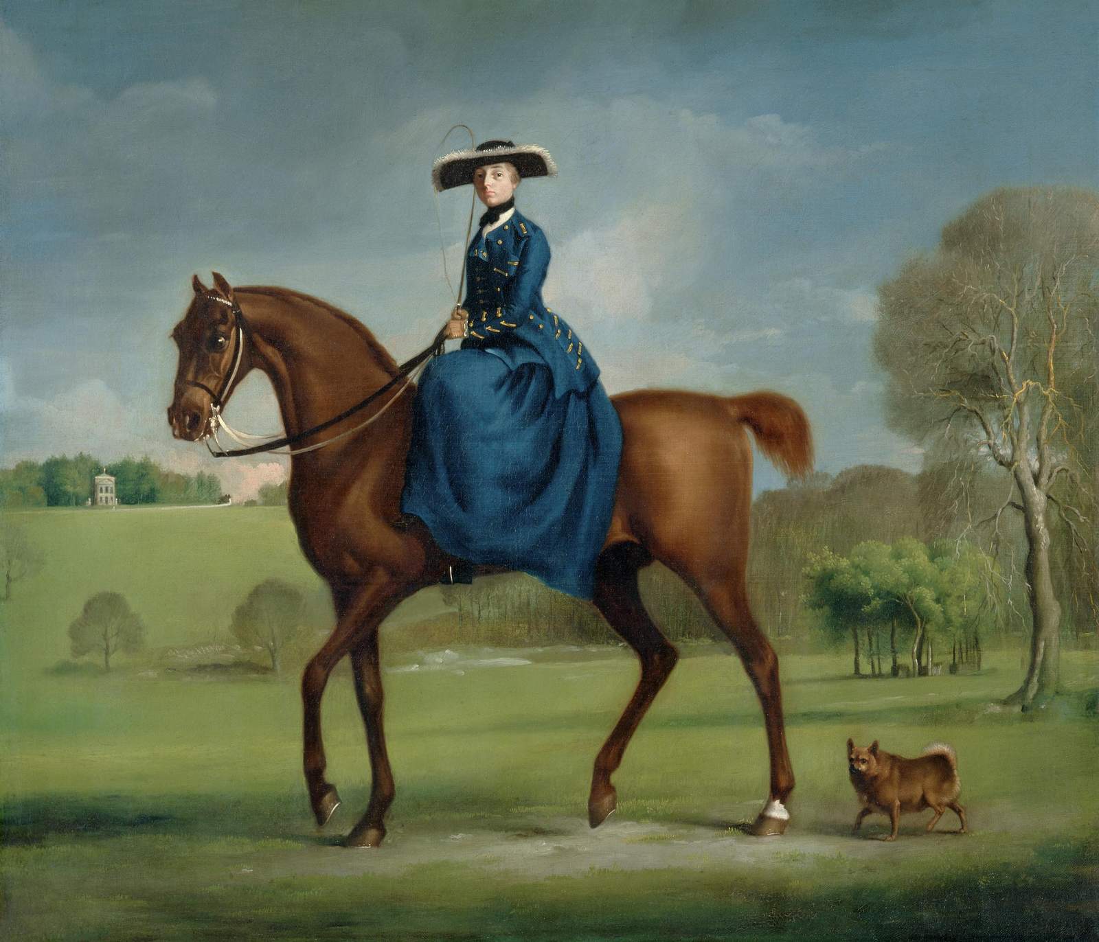 Elegant Lady on Horseback Landscape Wall Art