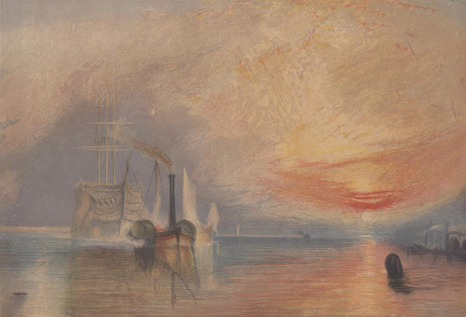 Seascape Steamship Sunset Wall Art