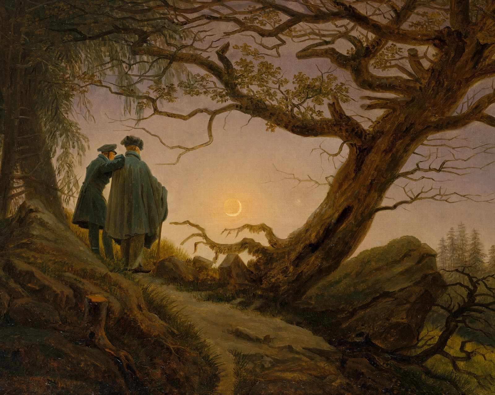 Romantic Moonlit Wanderer Wall Art