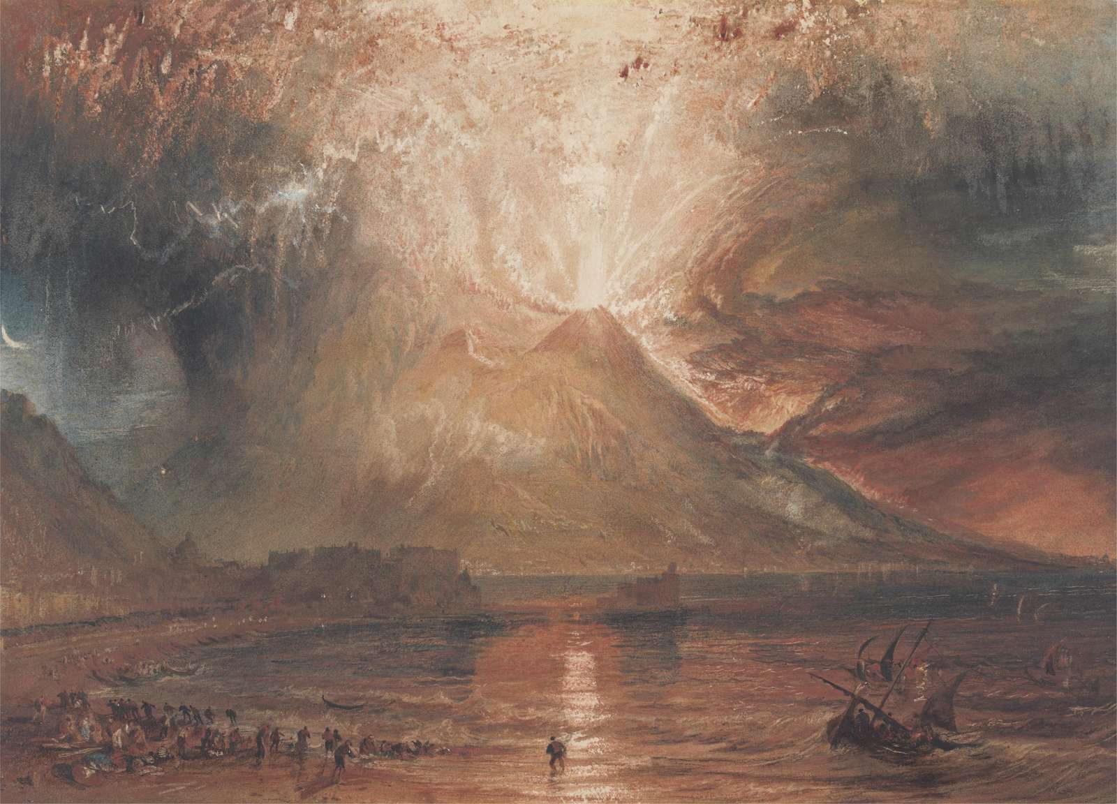 Dramatic Volcano Sunset Seascape Wall Art