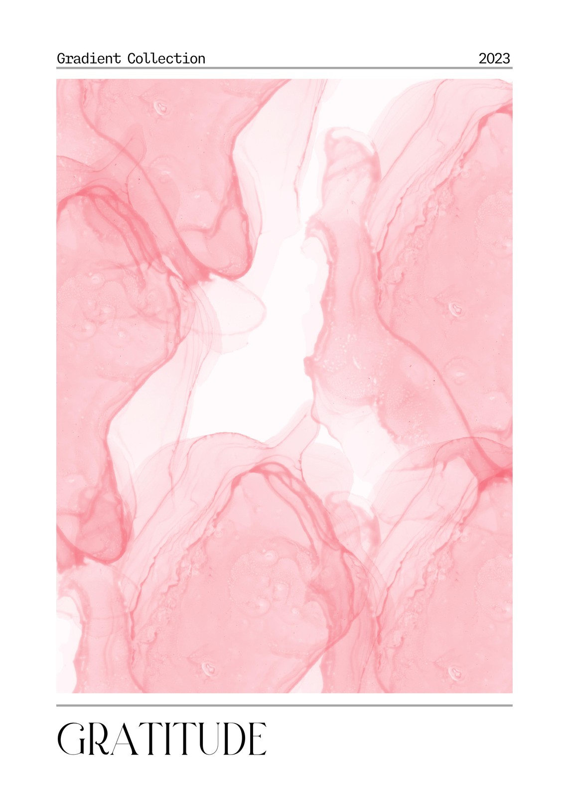 Abstract Pink "Gratitude" Wall Art