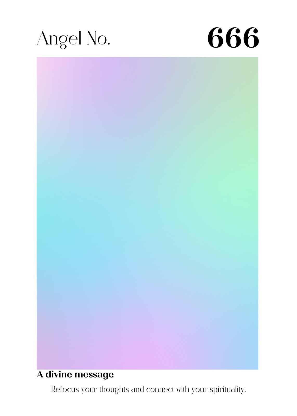 Angel Number 666 Spiritual Aura Gradient Wall Art