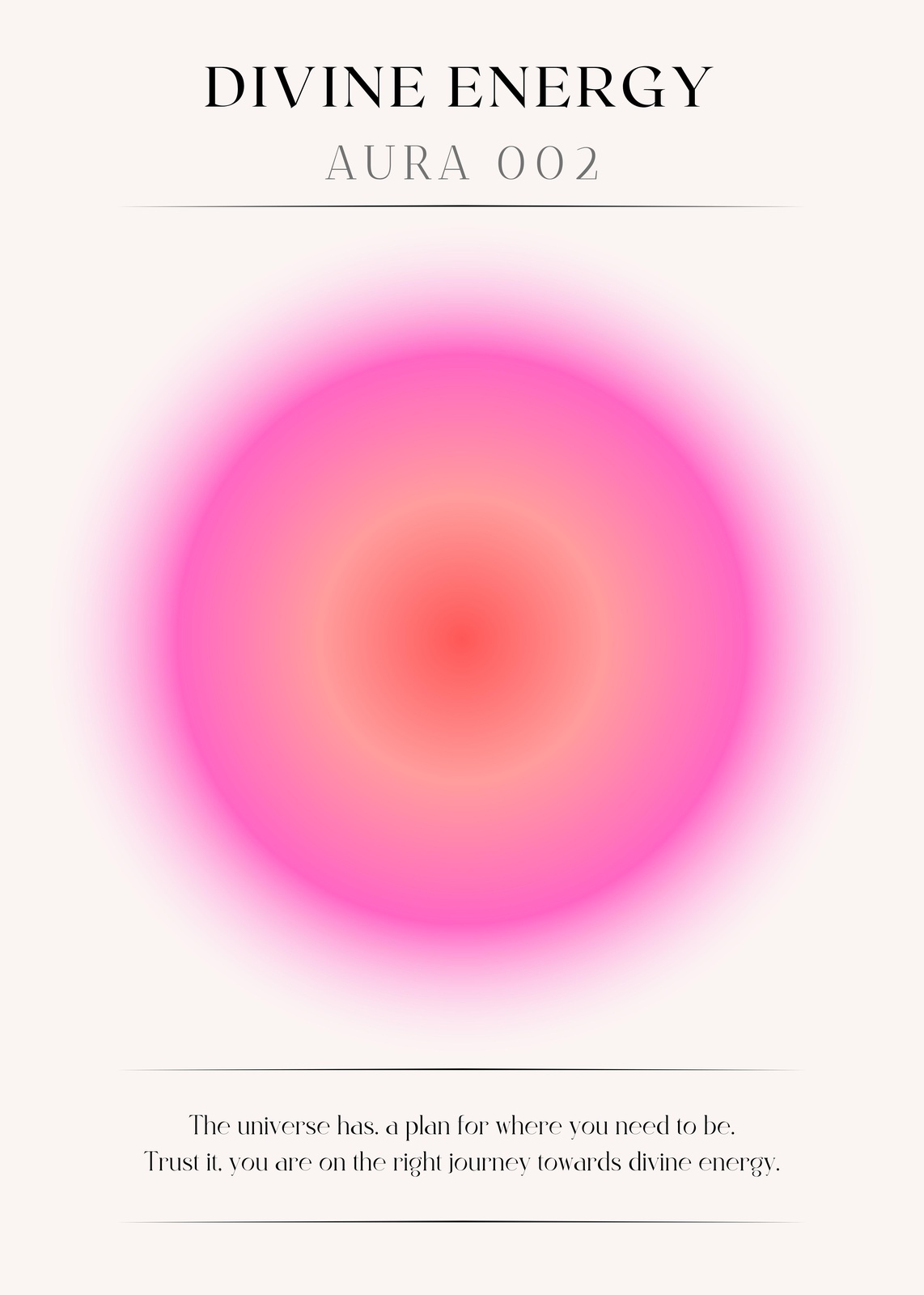 Divine Energy Aura Gradient Pink Wall Art