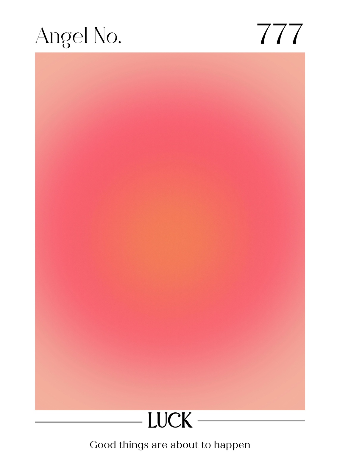 Angel Number 777 Luck Gradient Wall Art