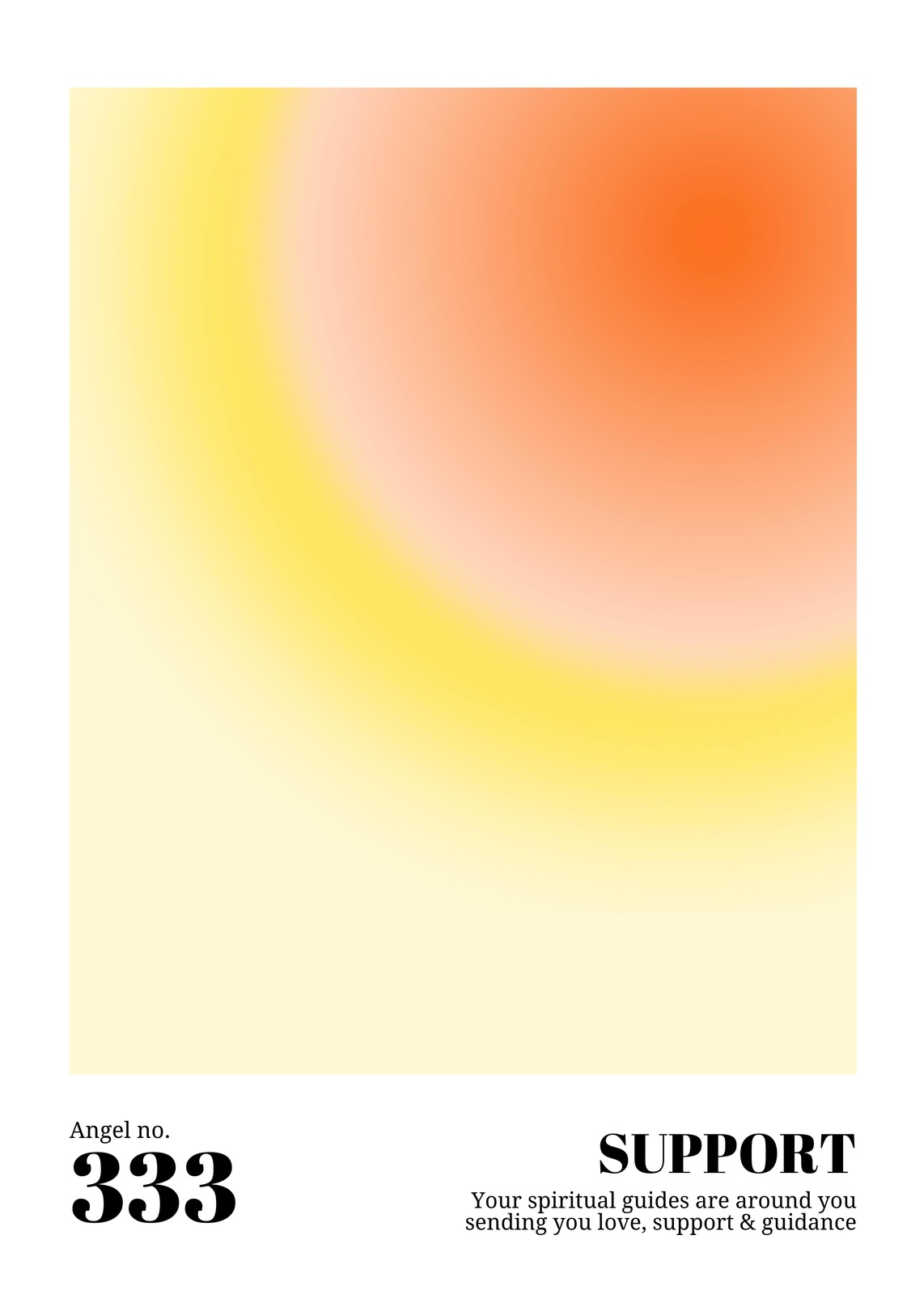 Angel 333 Support Gradient Aura Wall Art