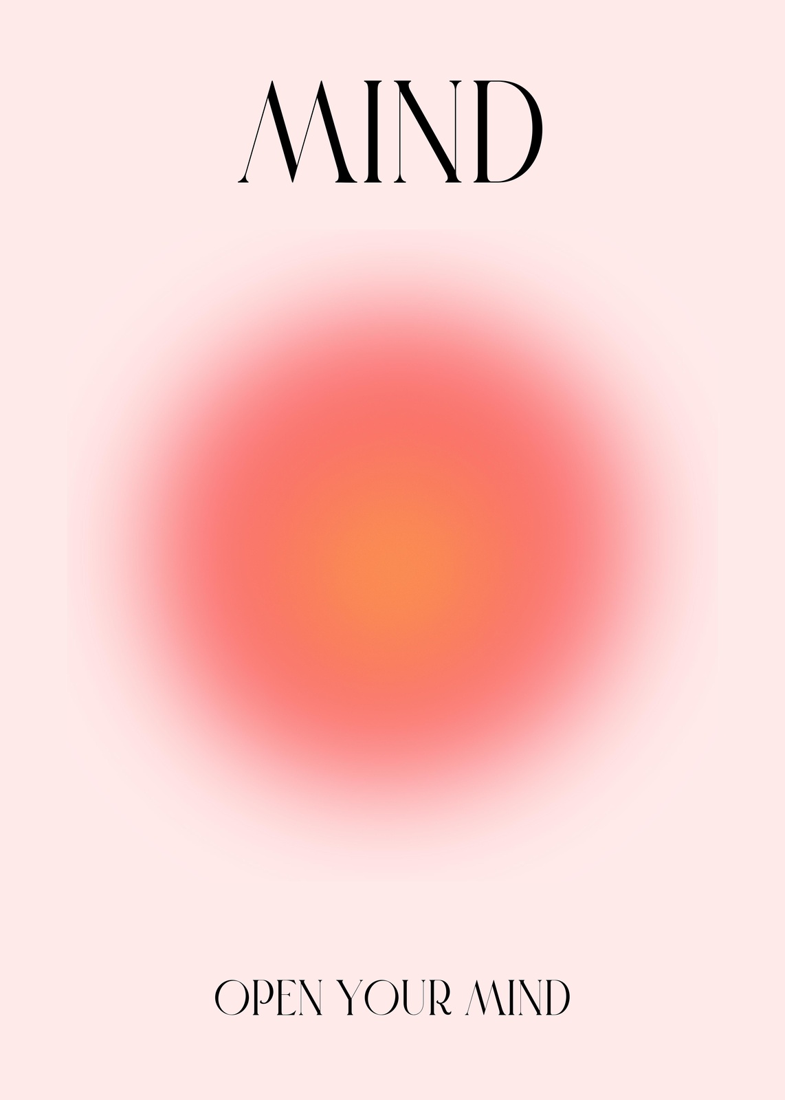 Inspirational Aura Gradient "MIND" Wall Art